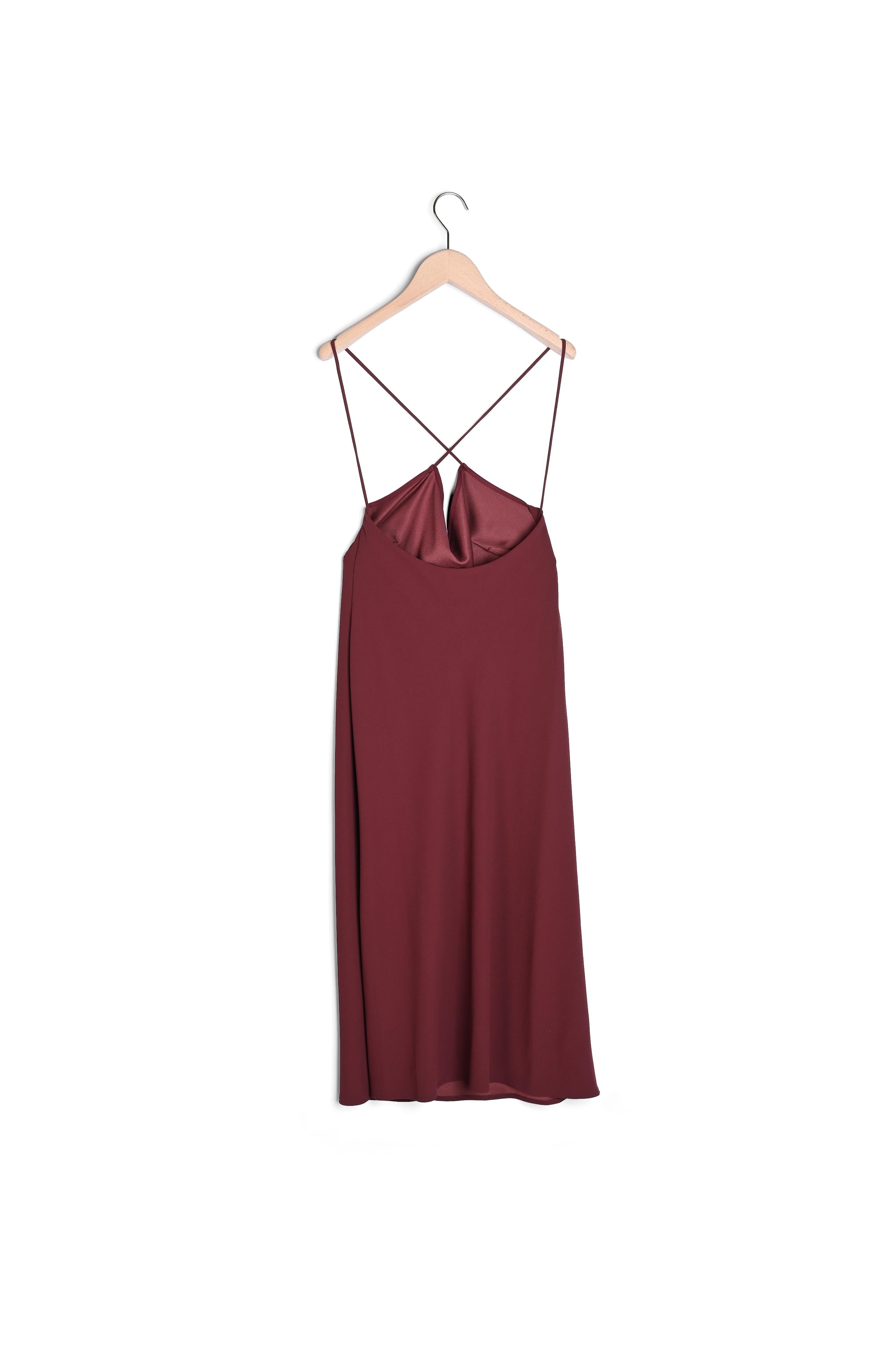 Robe Reany bordeaux en crêpe envers satin Faume - seconde main