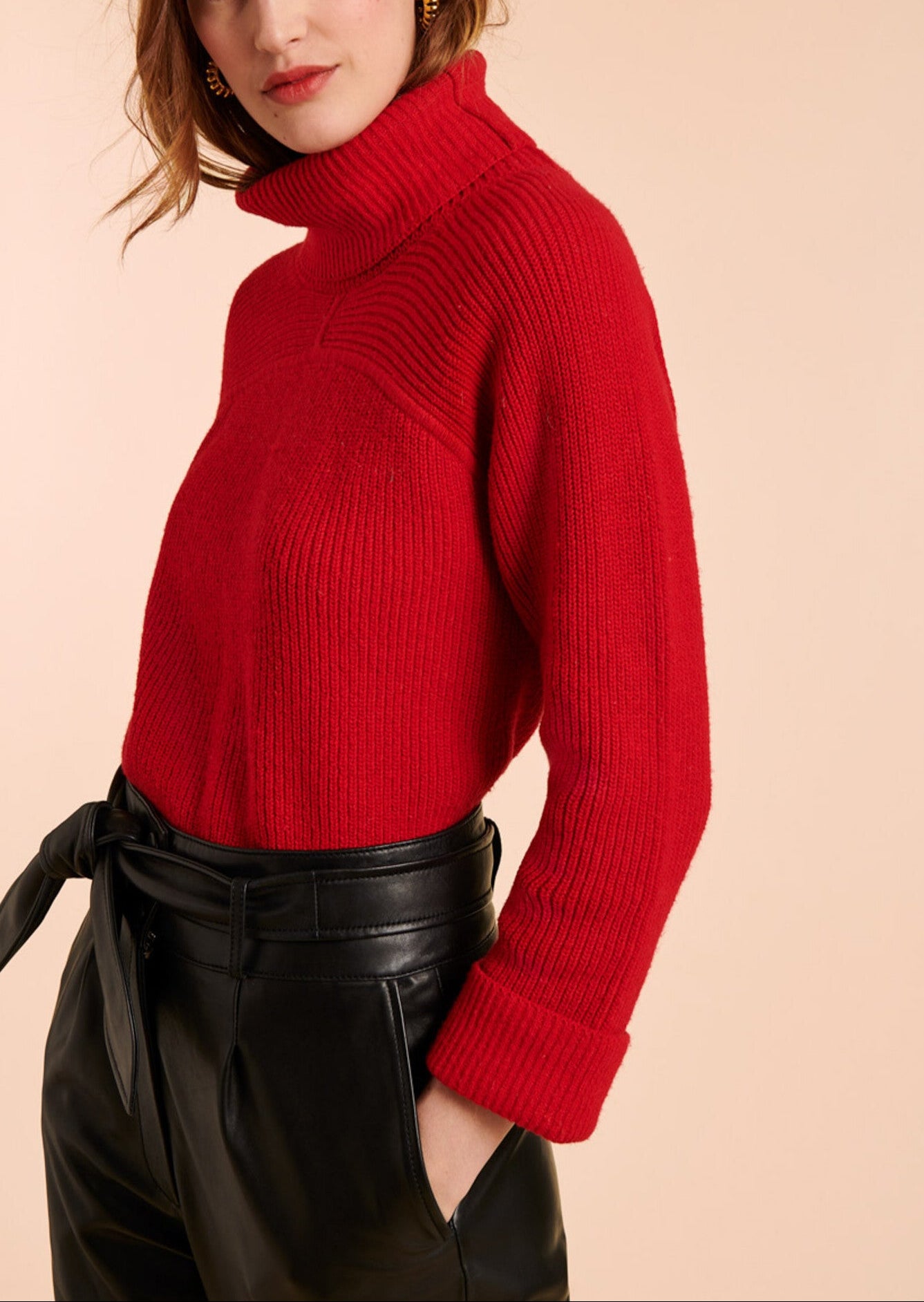 Pull Nasim oversize rouge Faume - seconde main