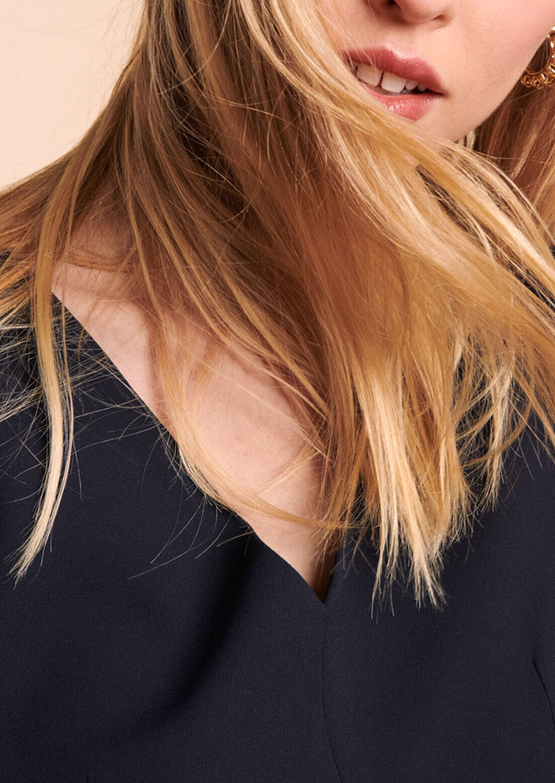 Combinaison Patrizia bleu nuit en crêpe lourd Faume - seconde main