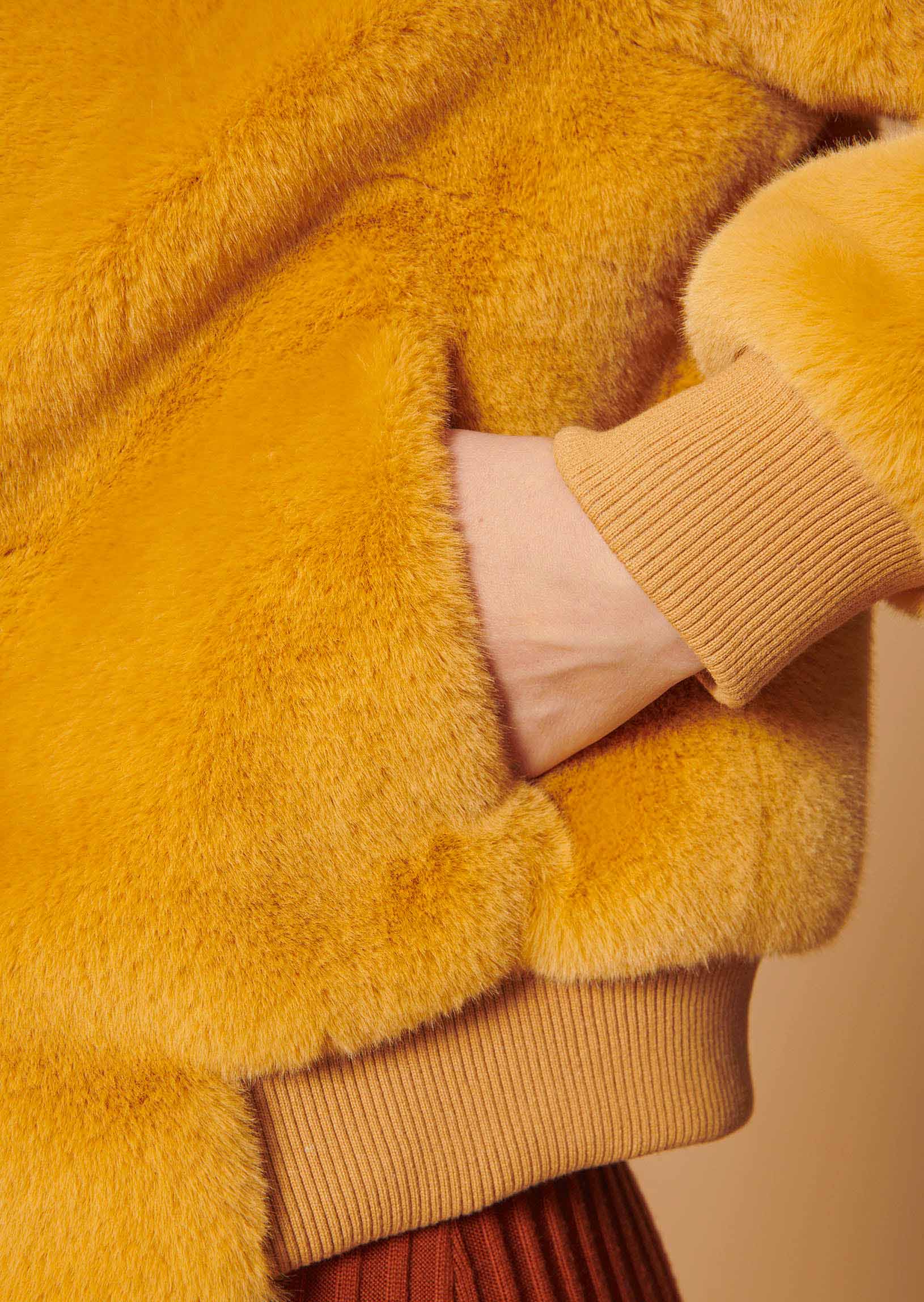 Blouson Bianca beige en fausse fourrure Faume - seconde main