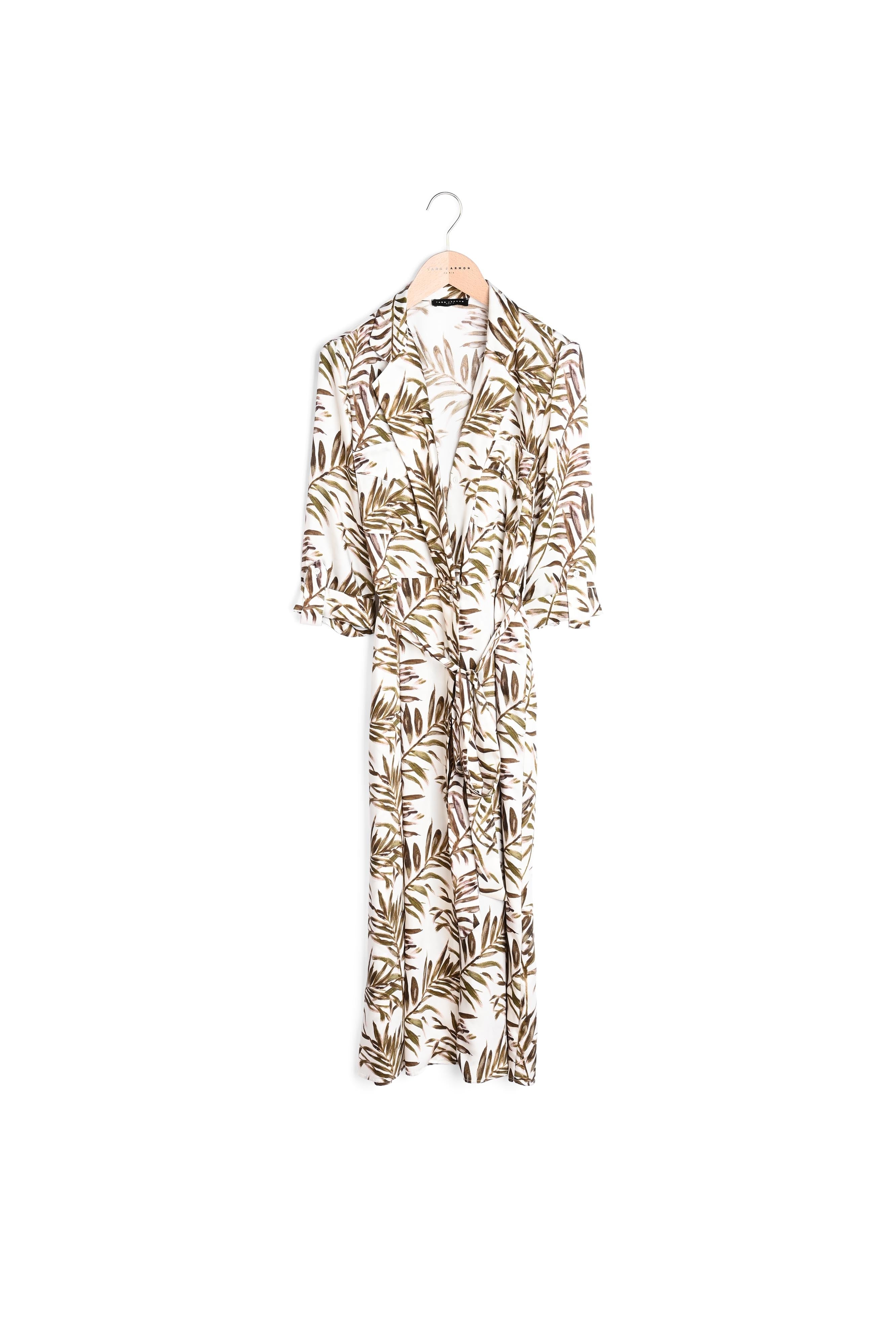 Robe Reyna écrue imprimé palmes Faume - seconde main