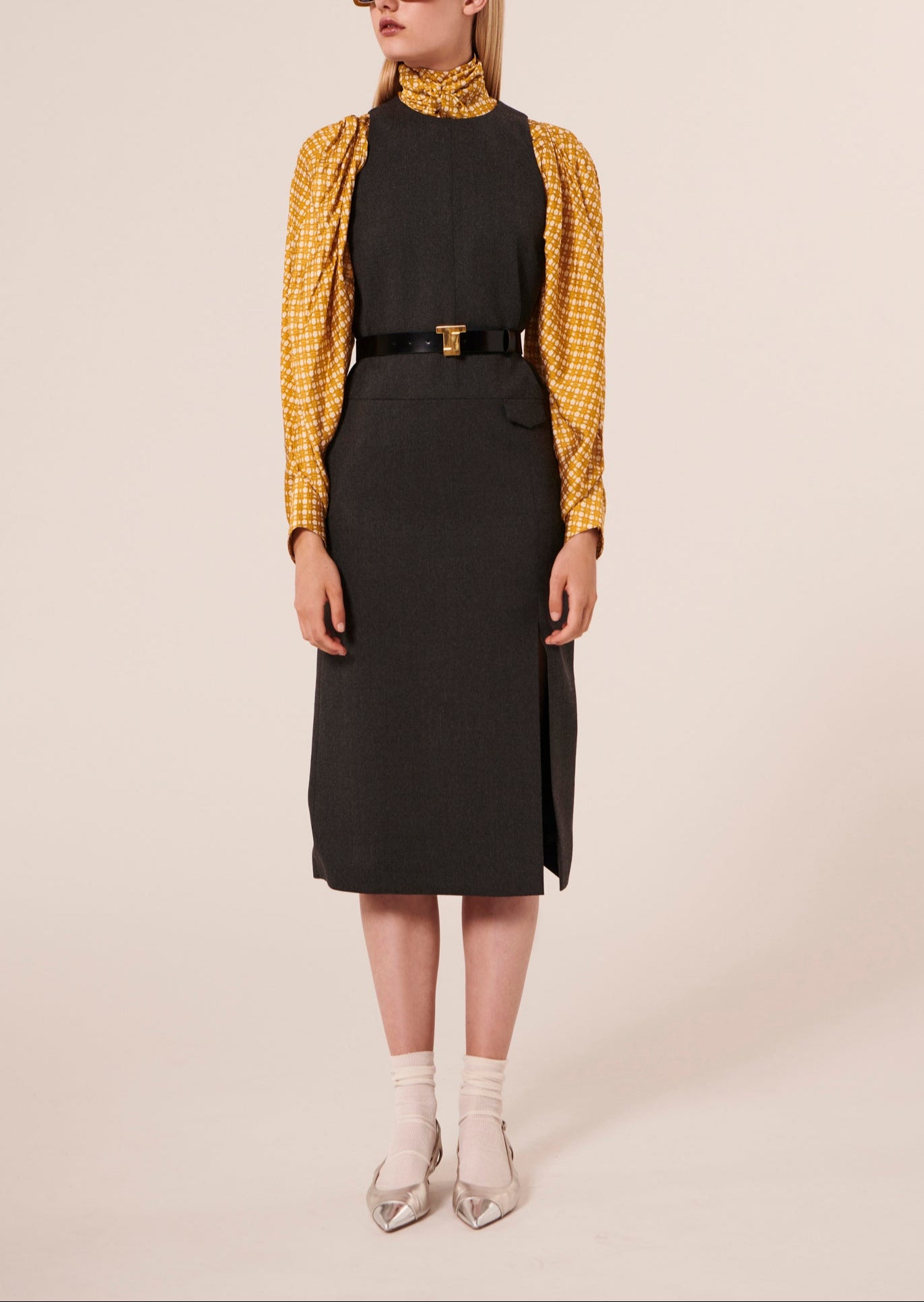 Robe Rollande grise en flanelle Faume - seconde main