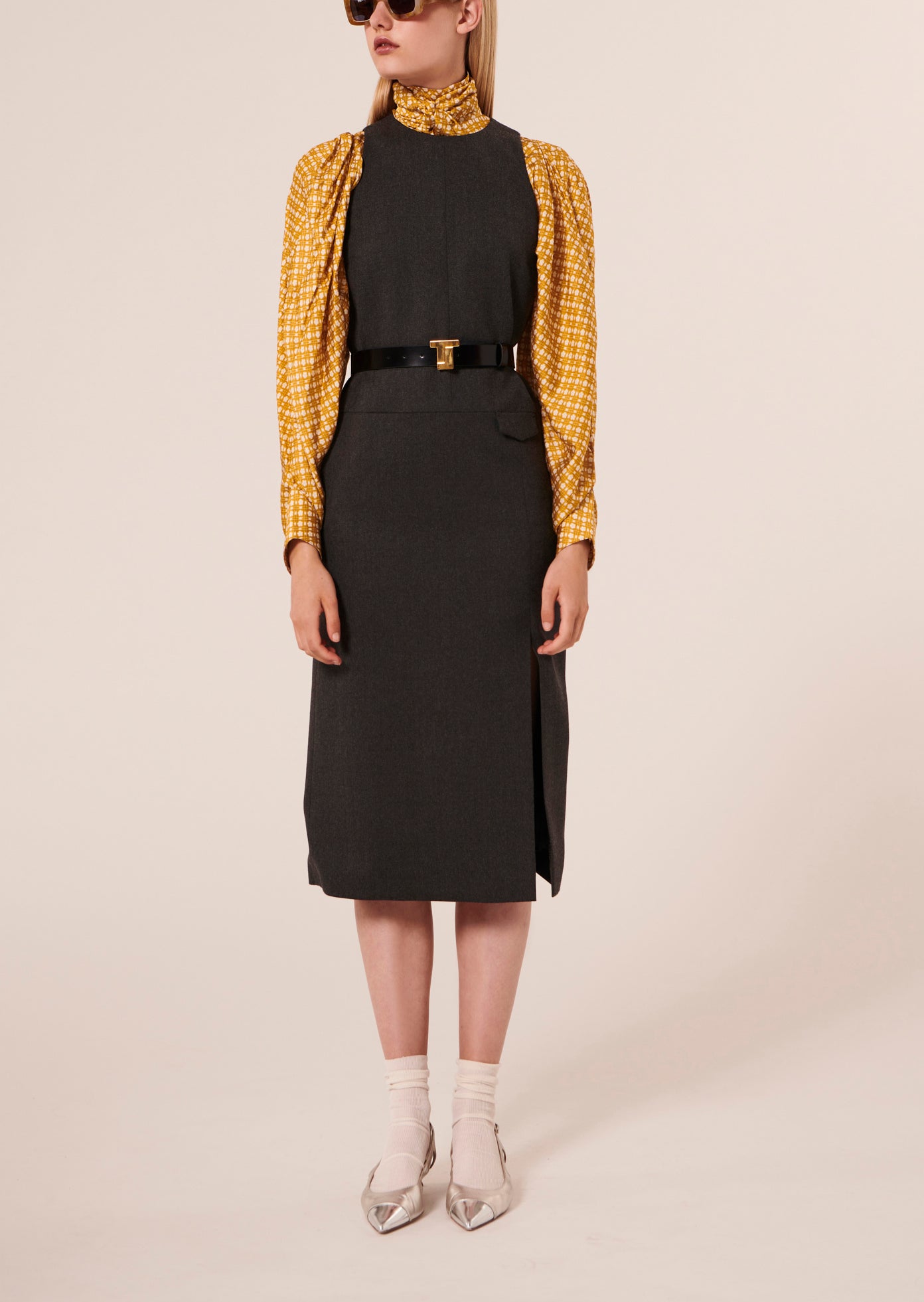 Robe Rollande grise en flanelle Faume - seconde main