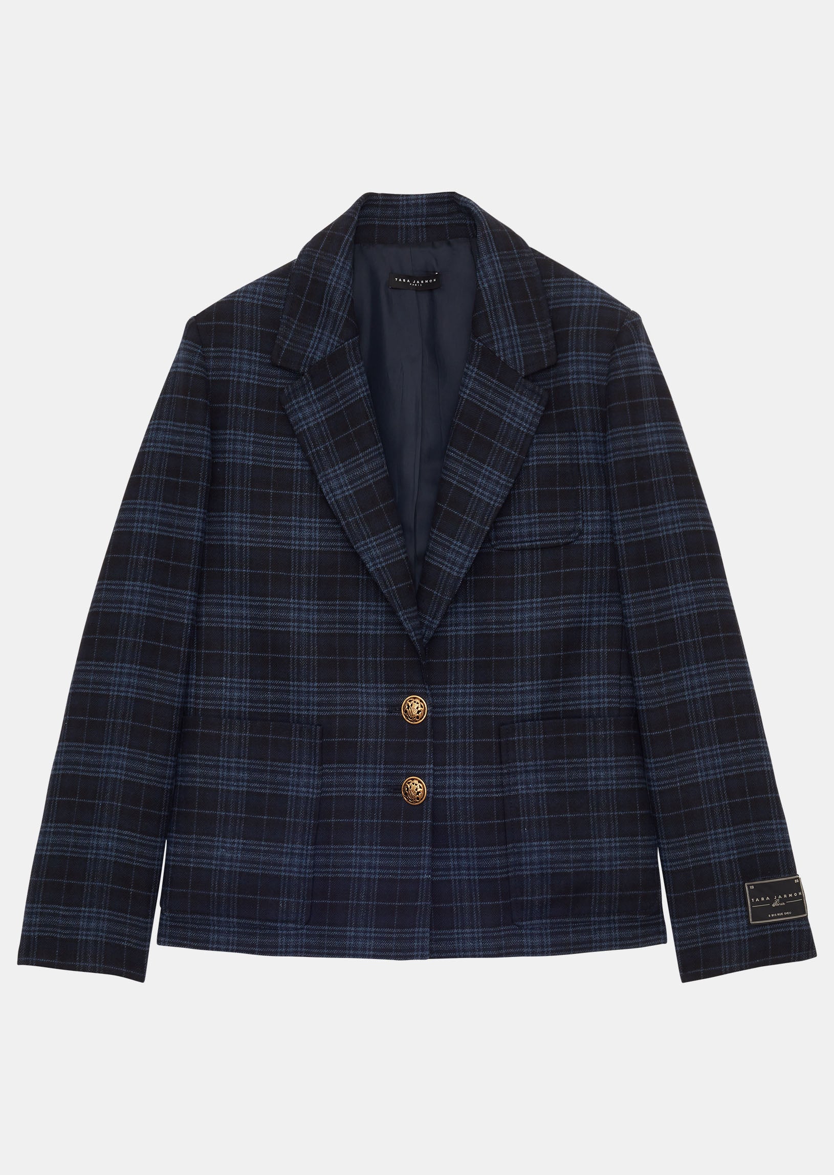 Veste Valy bleu nuit en tartan Faume - seconde main