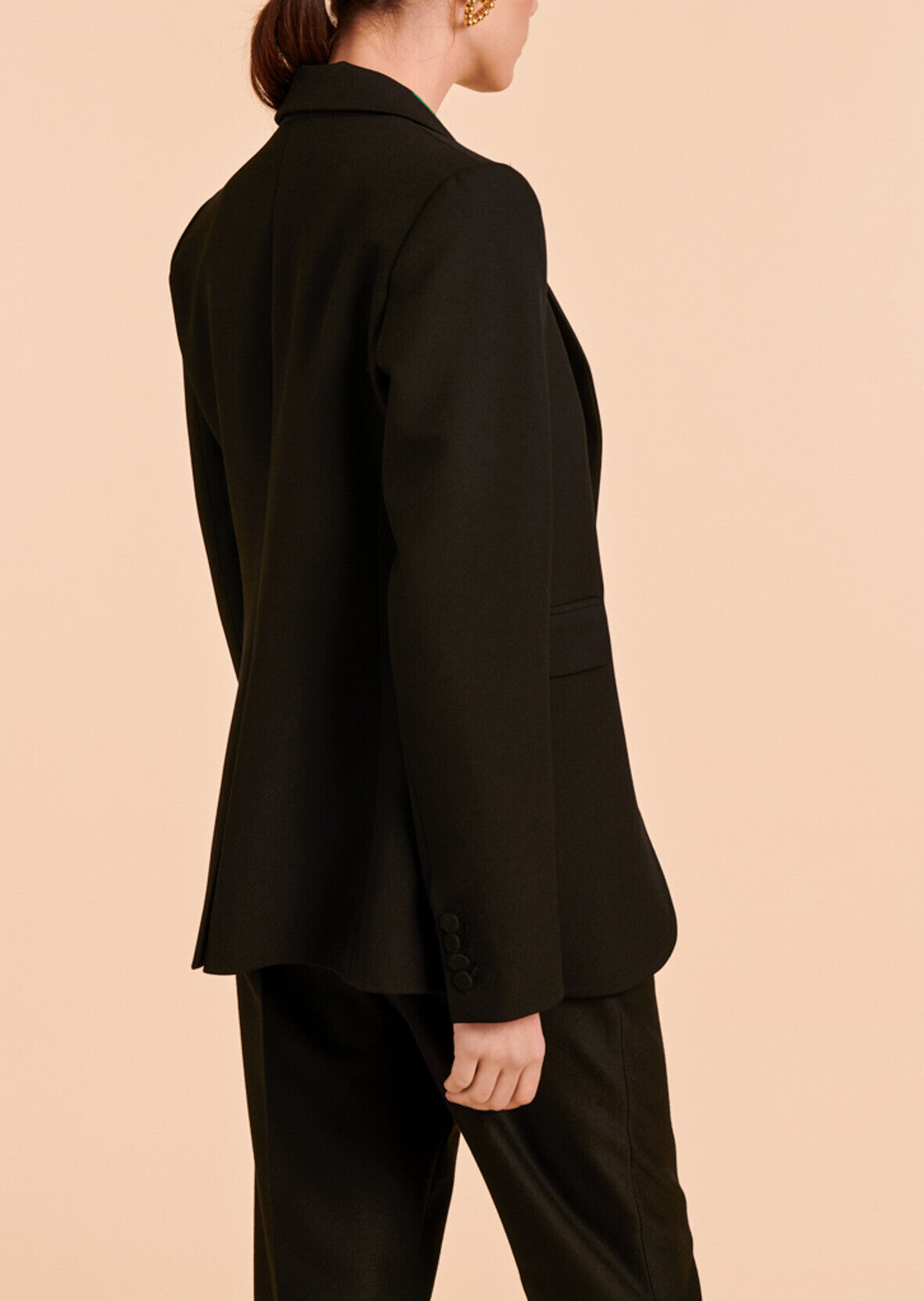 Veste de tailleur Violine noire en toile garbardine Faume - seconde main