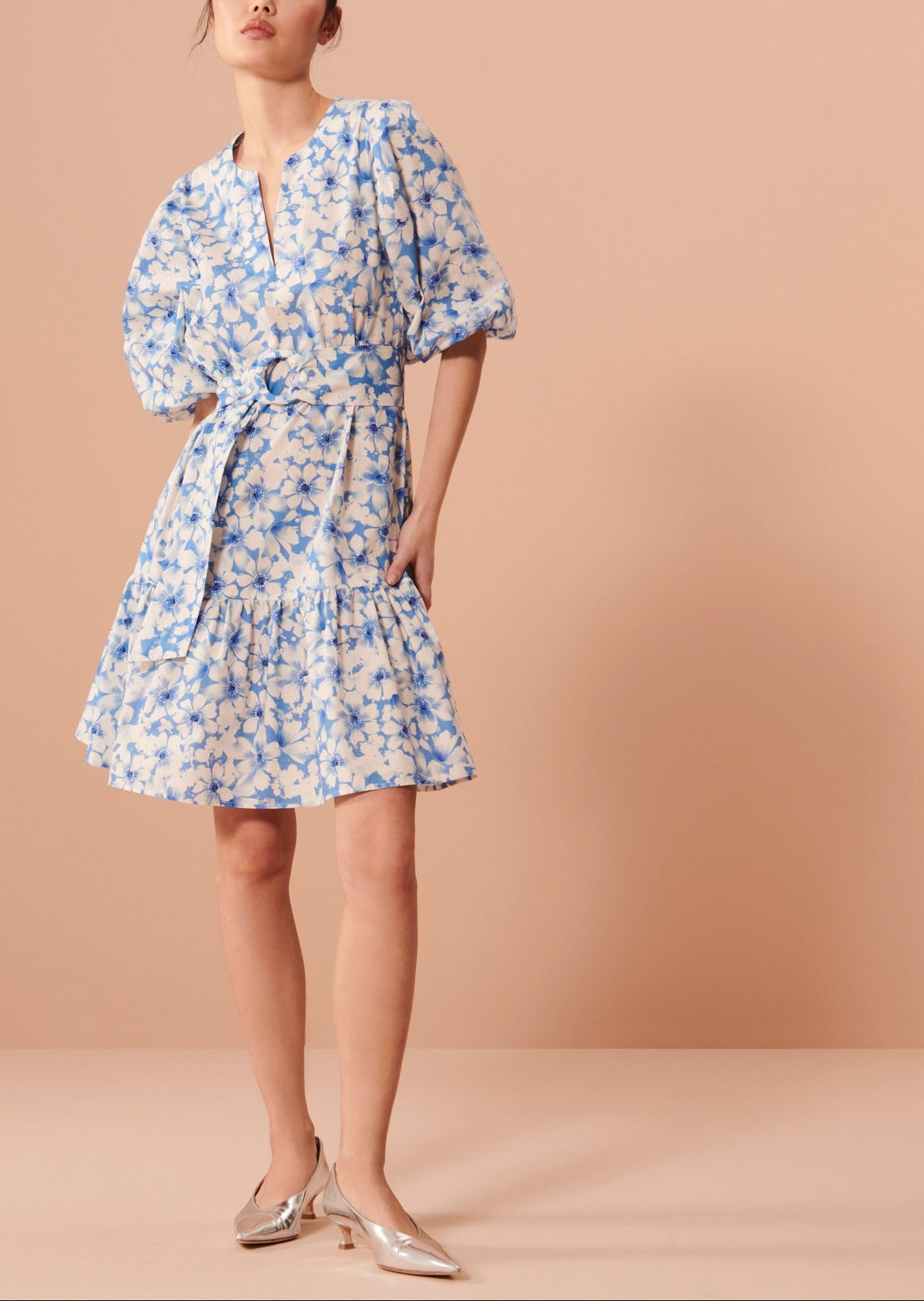 Robe Rosabetta bleue imprimé fleuri Faume - seconde main