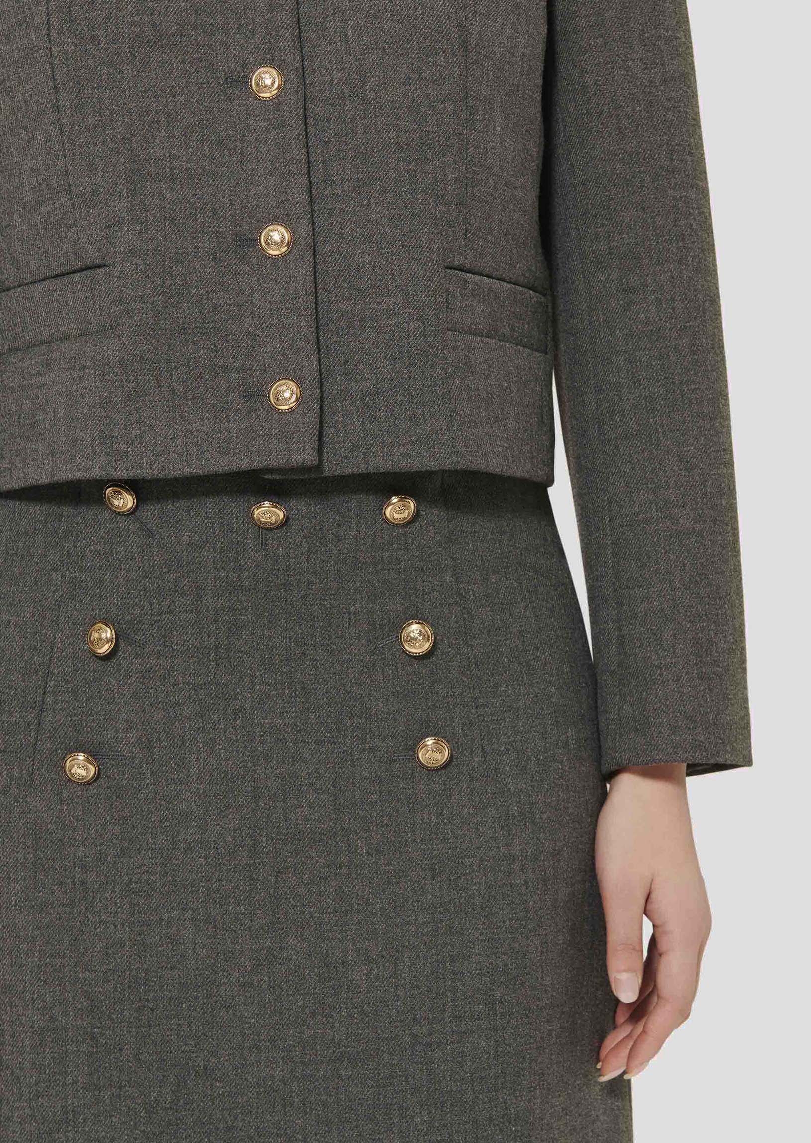 Jupe grise en toile compacte Jamie Faume - seconde main