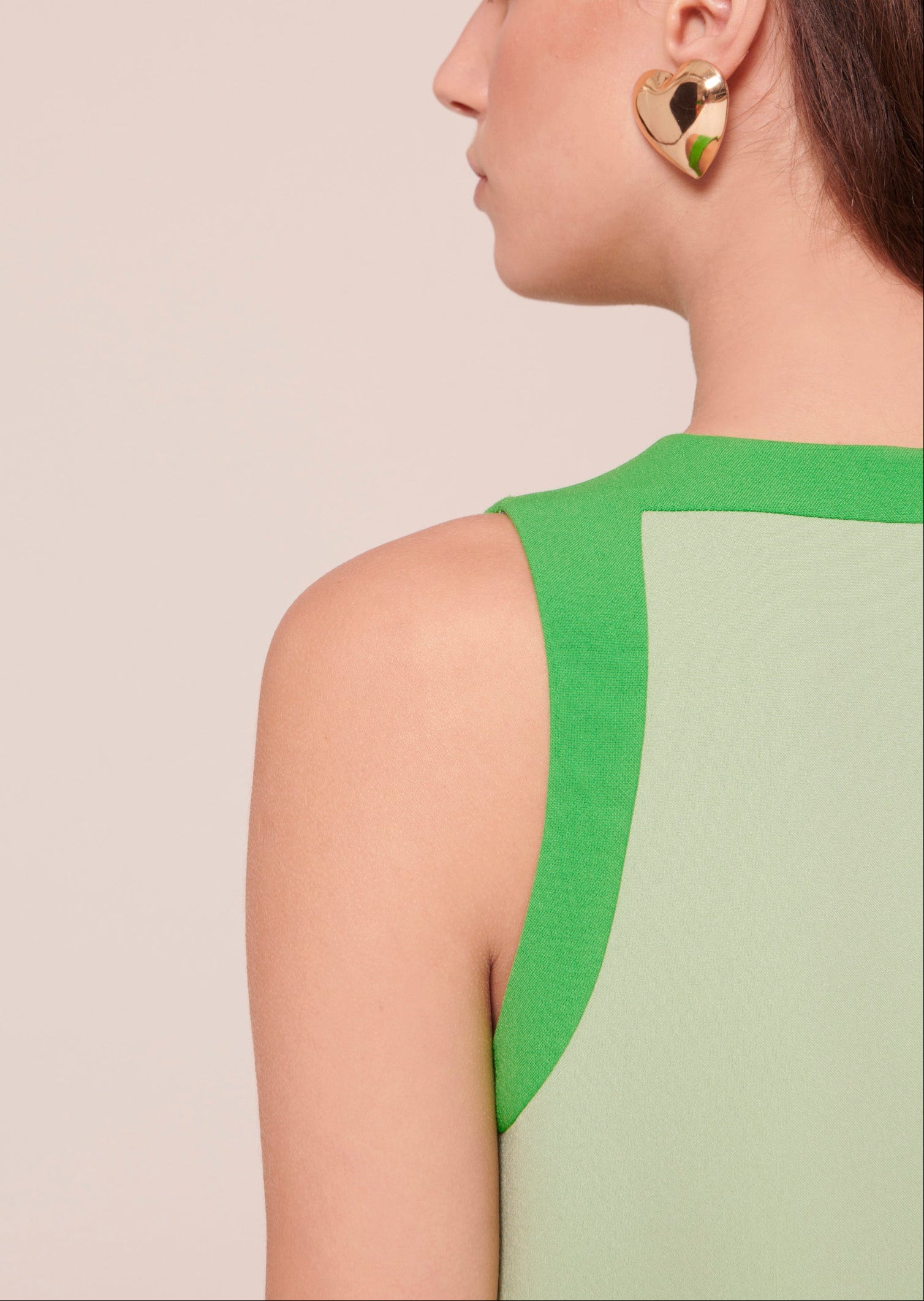 Robe Rajane verte en toile double Faume - seconde main