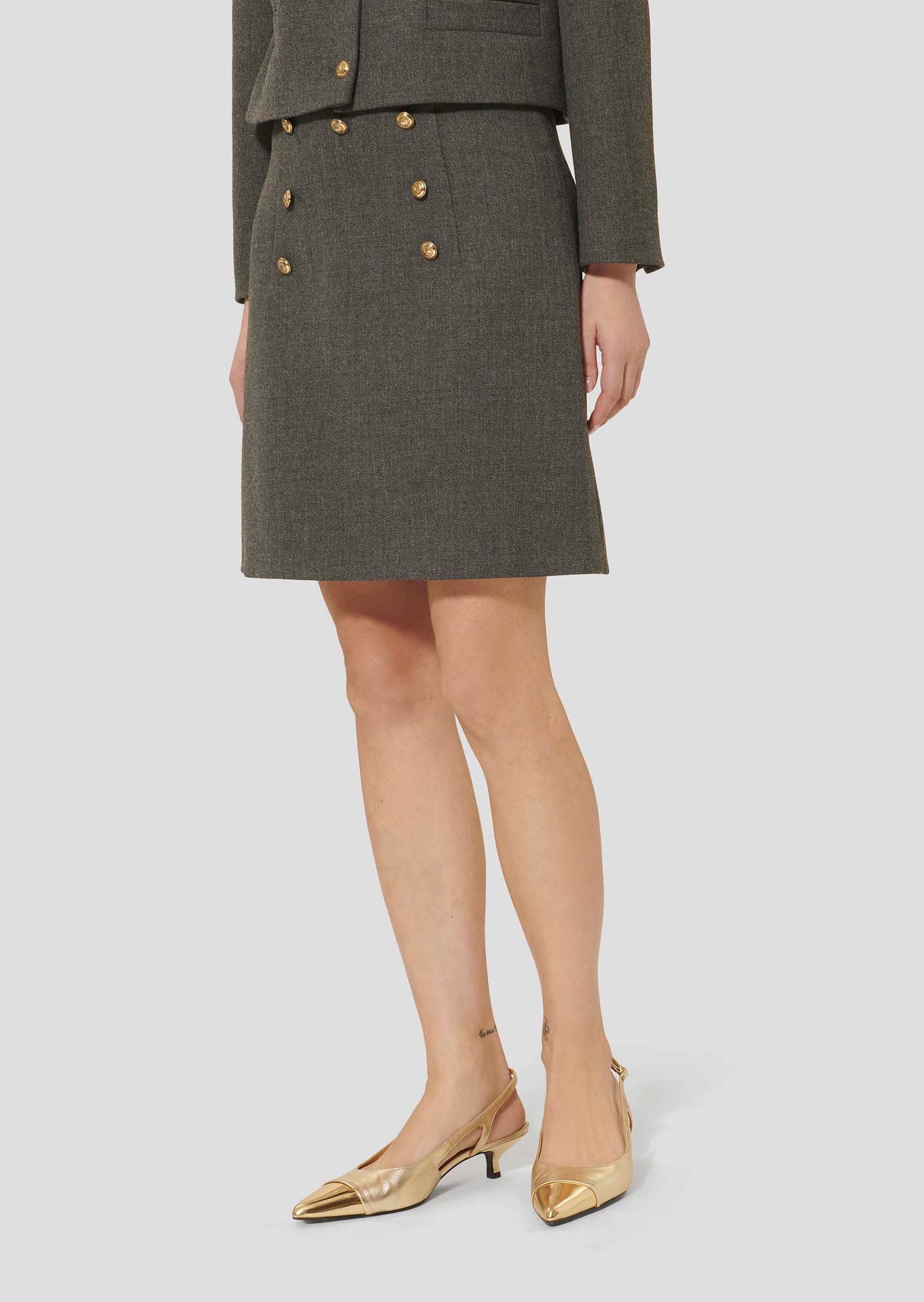 Jupe grise en toile compacte Jamie Faume - seconde main