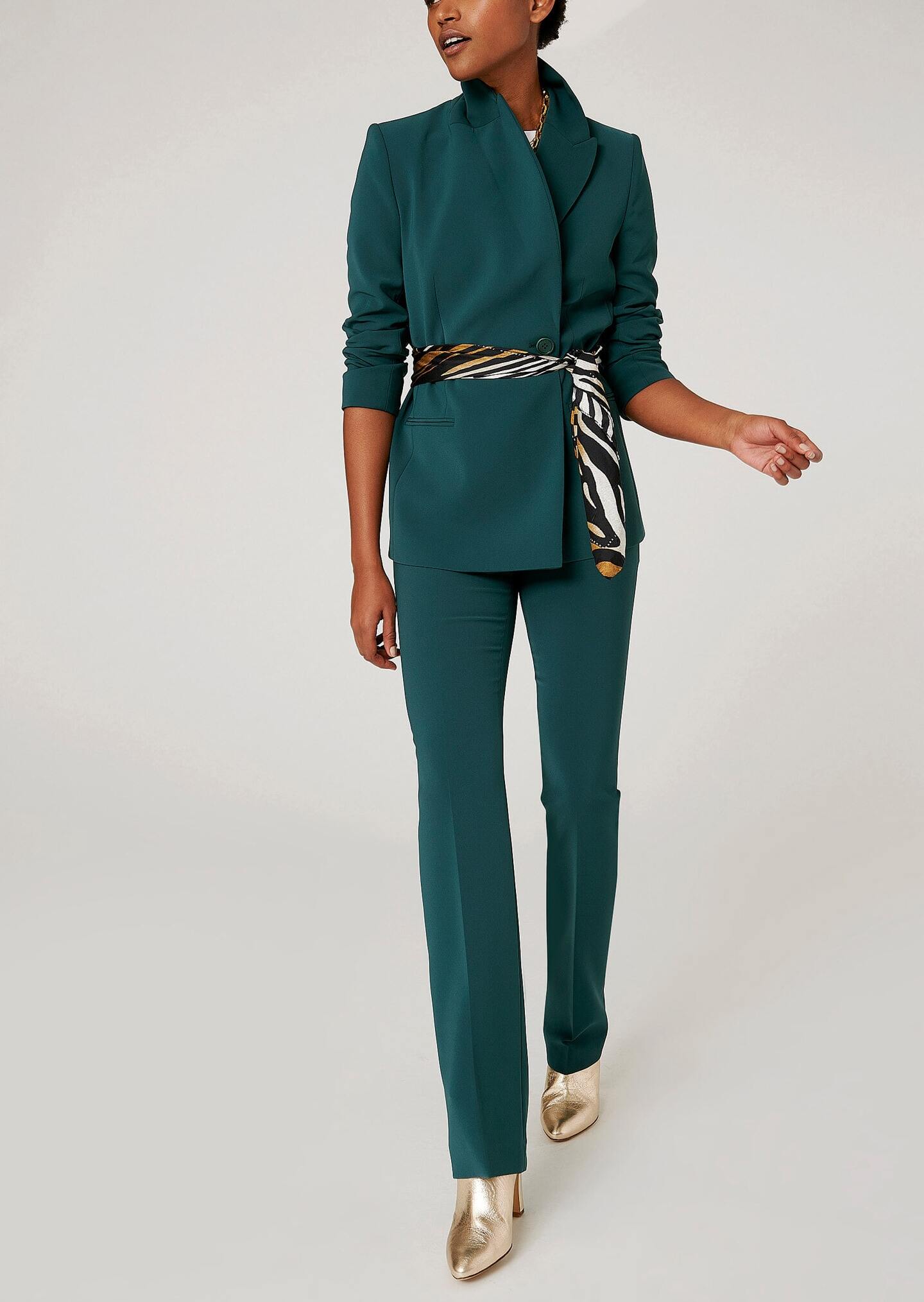 Pantalon Paiva en tailleur stretch vert bouteille Faume - seconde main