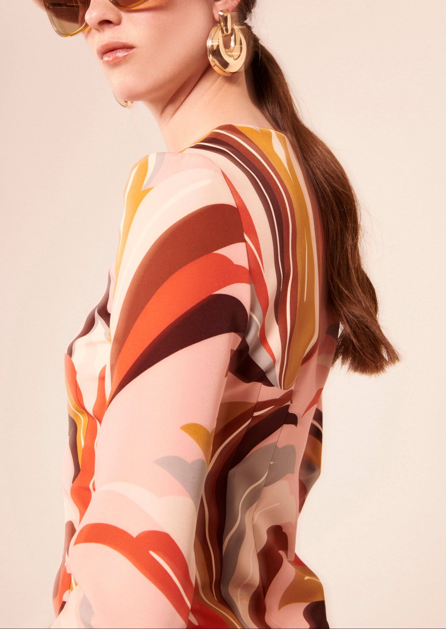 Top Tina marron imprimé graphique Faume - seconde main