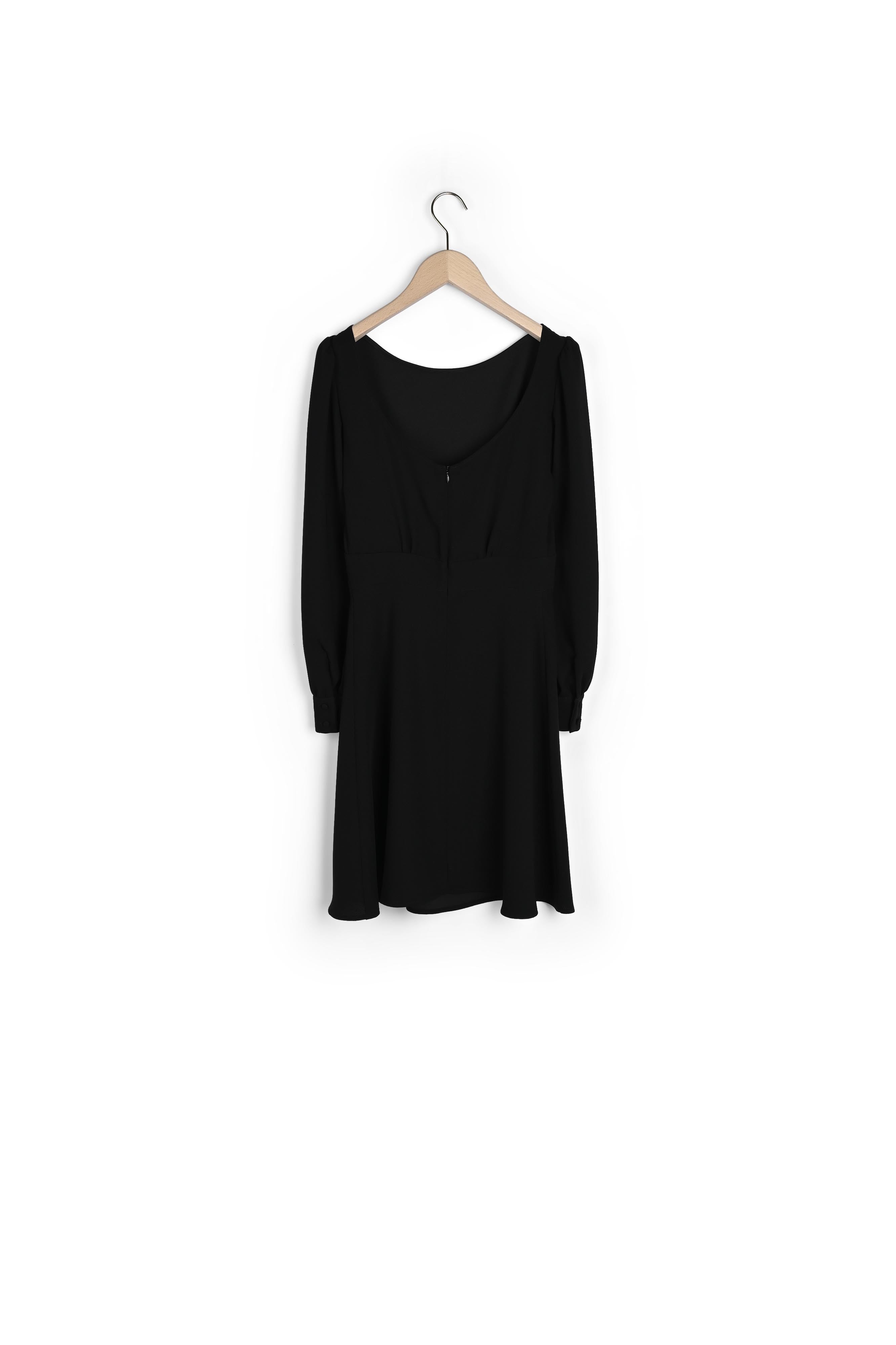 Robe Renette ajustée en crêpe mat noire Faume - seconde main