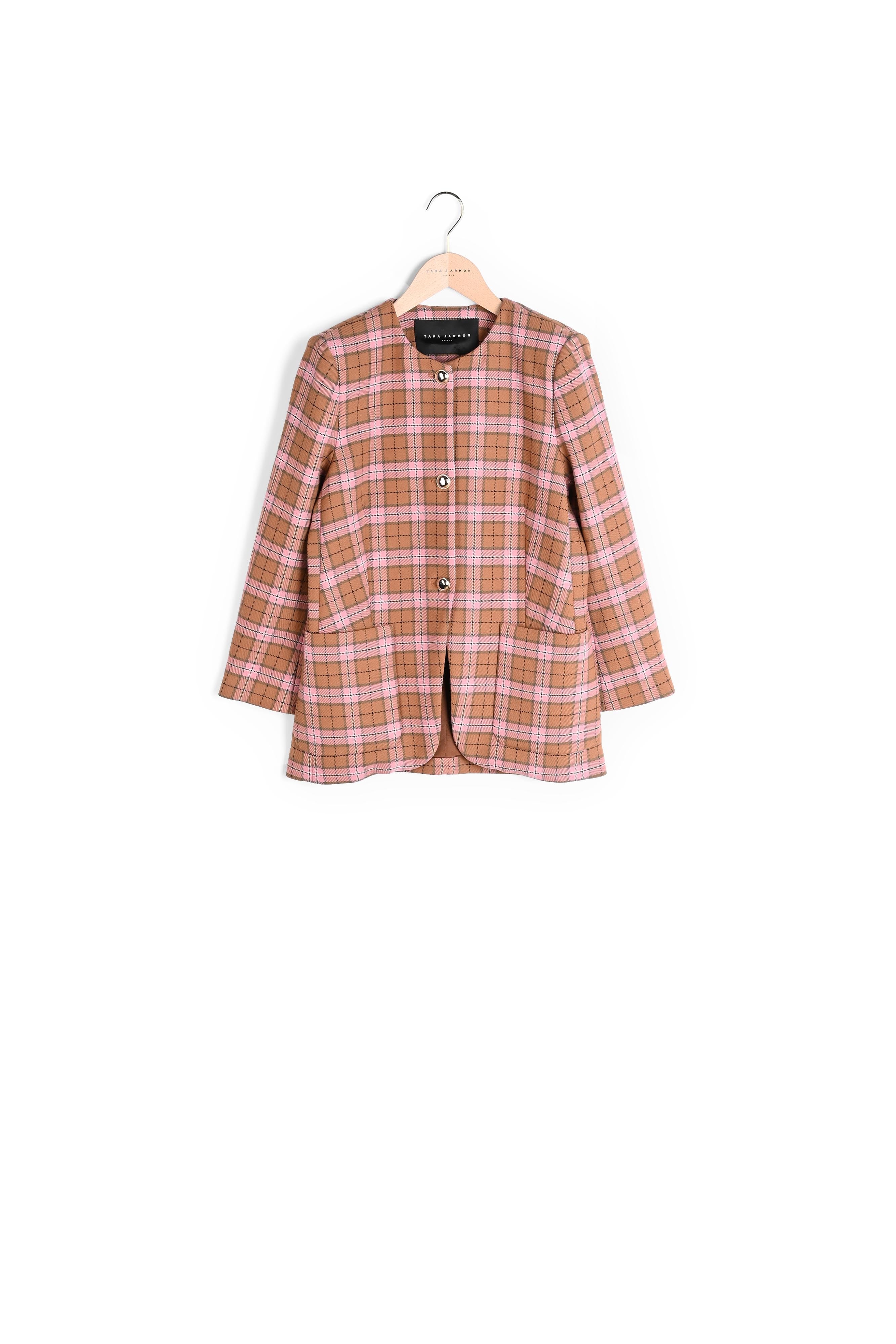 Veste Vericka rose en tartan Faume - seconde main