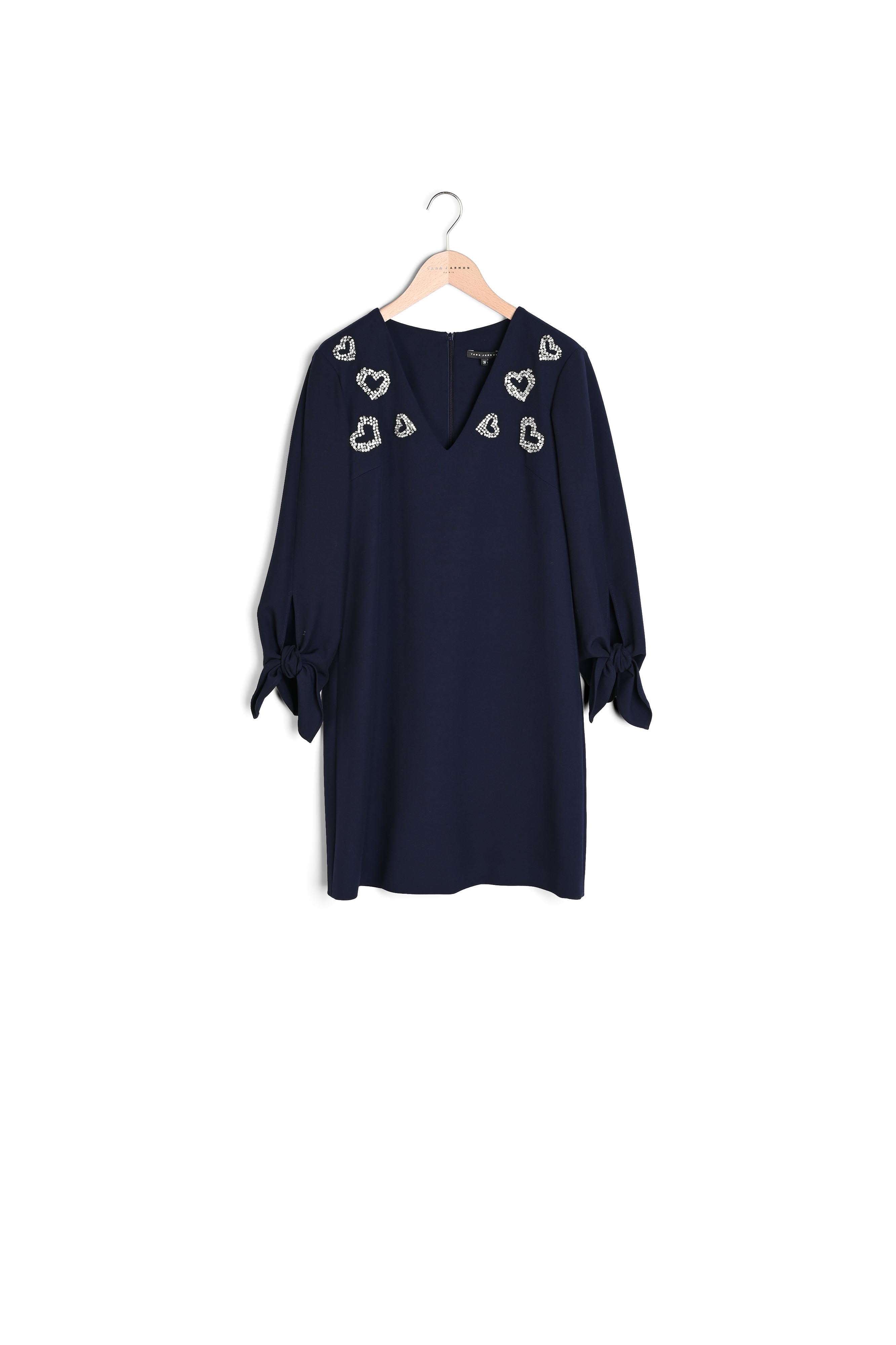 Robe bijou bleu nuit en toile gabardine Faume - seconde main