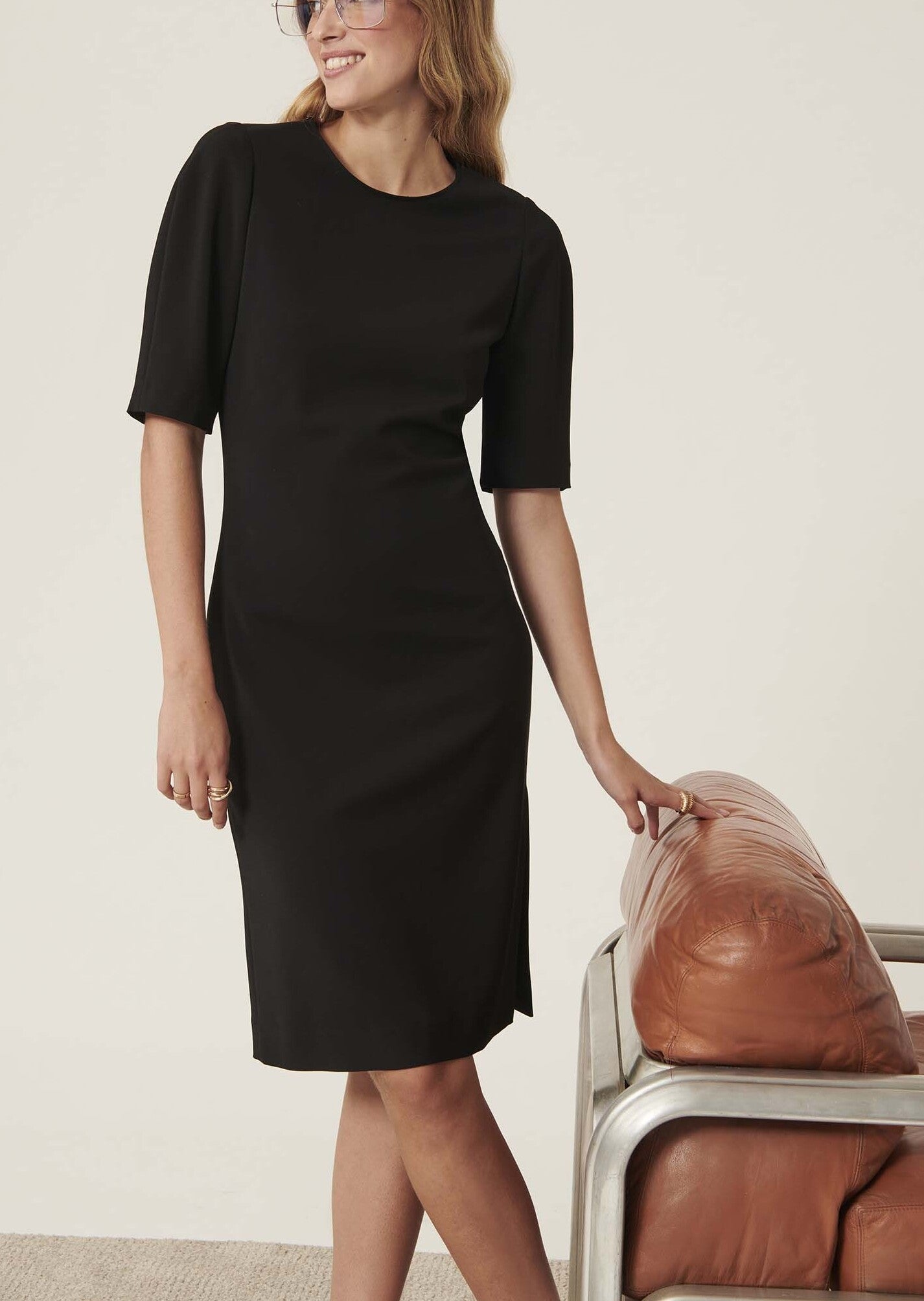 Robe Rothko noire en tailleur technique Faume - seconde main