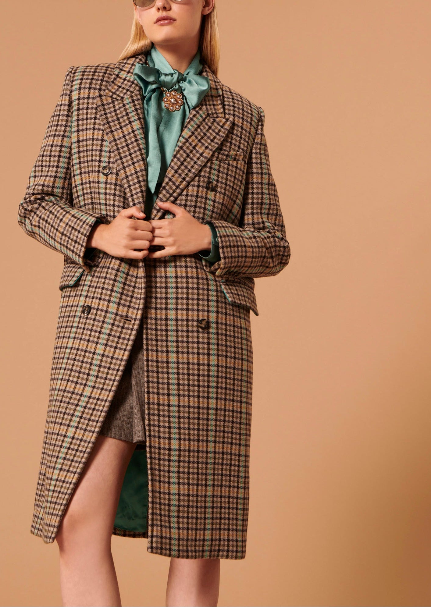 Manteau Marcus gris en tartan Faume - seconde main