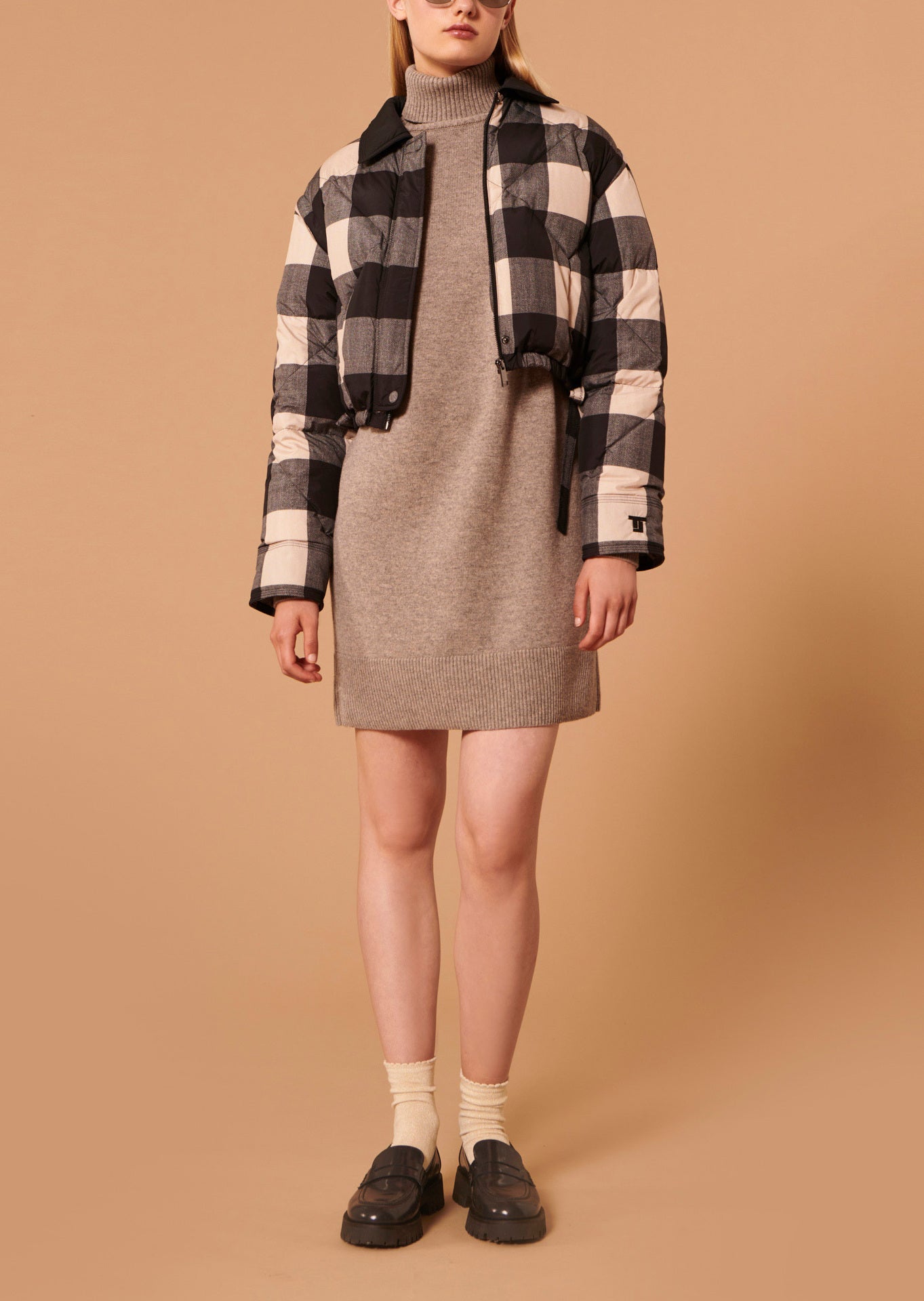 Doudoune courte Dolly noire en vichy Faume - seconde main