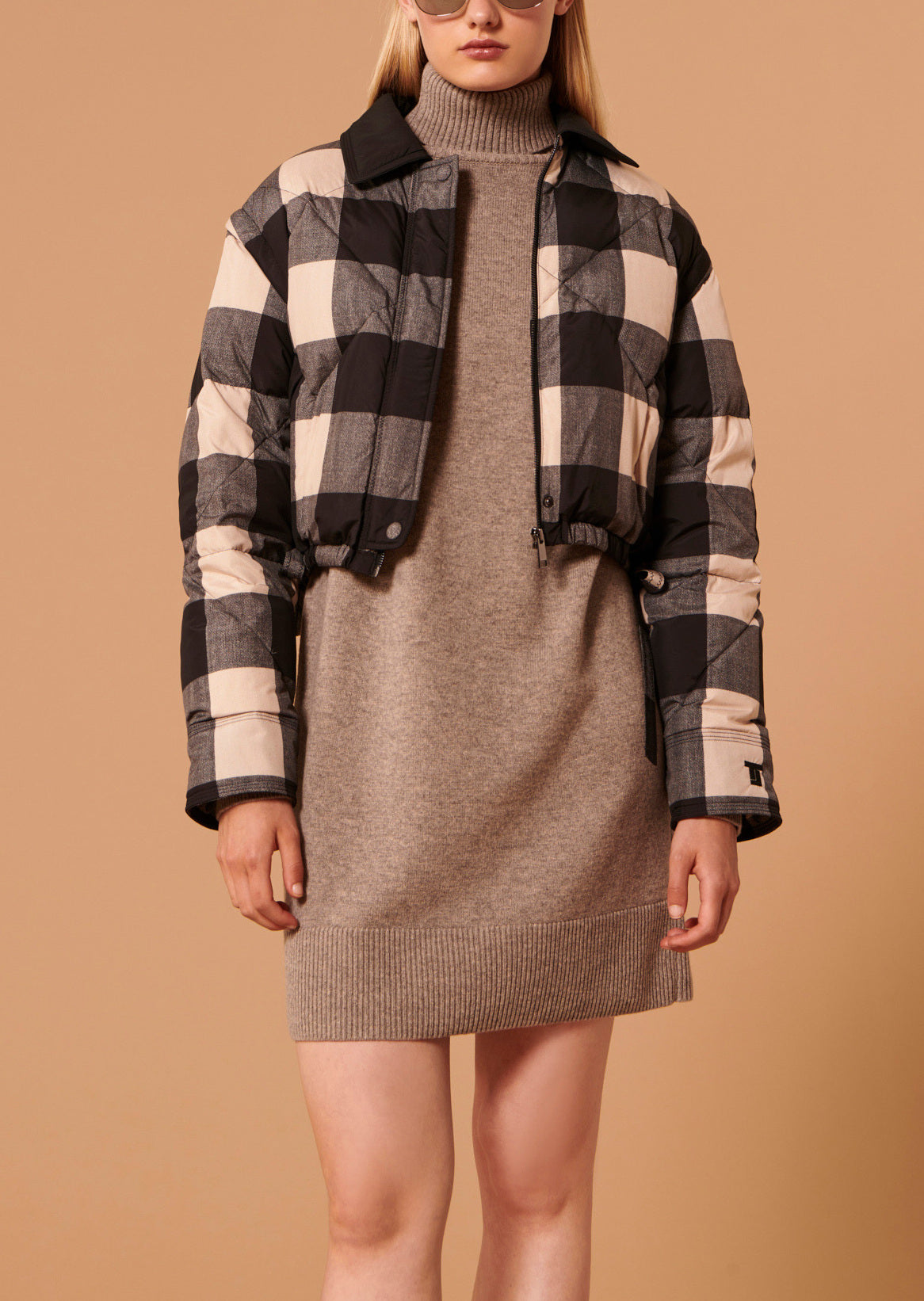 Doudoune courte Dolly noire en vichy Faume - seconde main