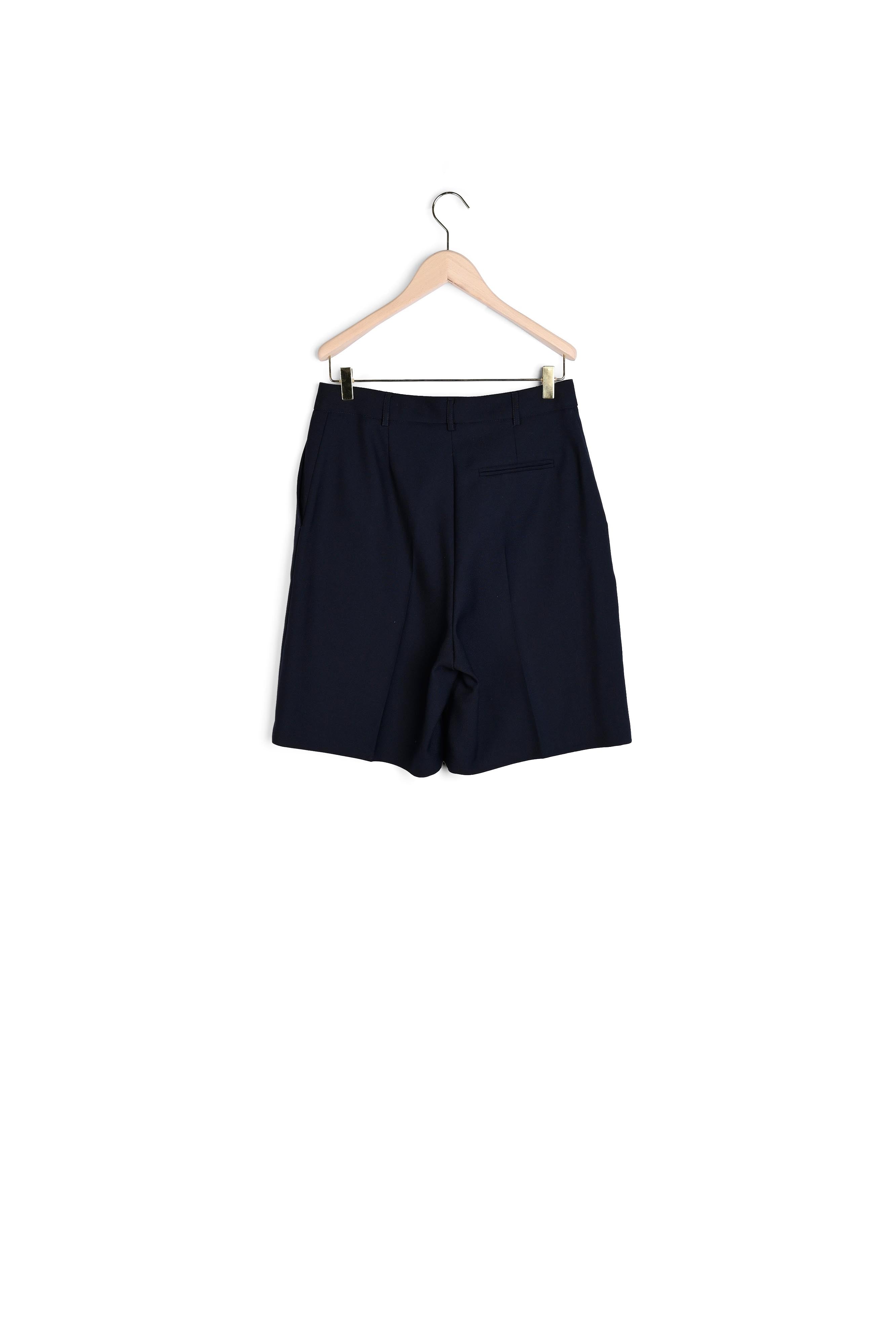 Short Salome bleu nuit en toile tailleur Faume - seconde main