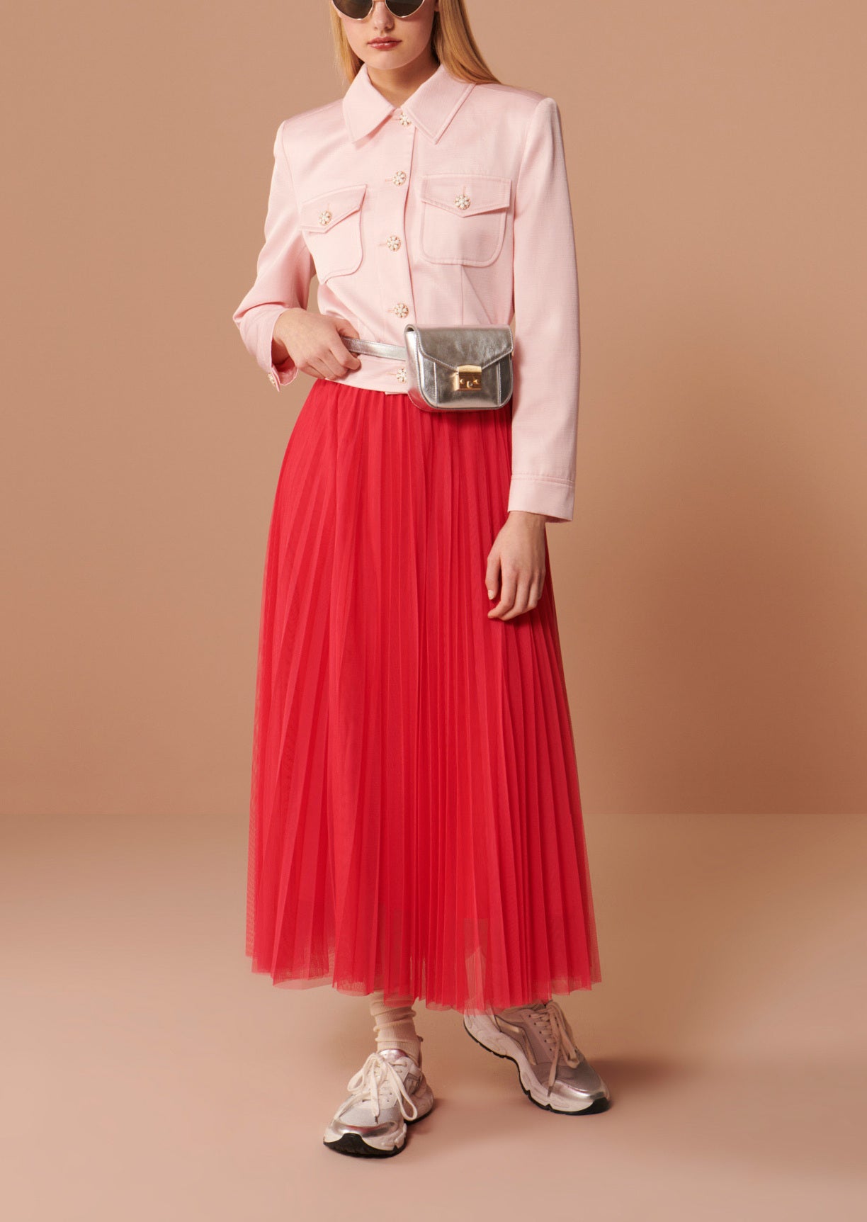 Veste Vascano rose pâle en coton satiné Faume - seconde main