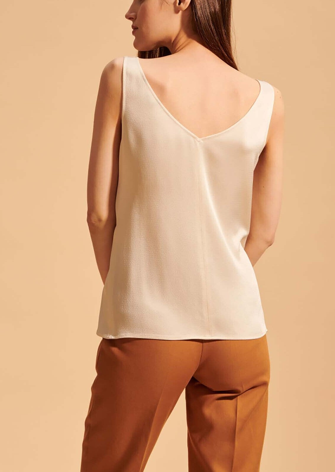 Débardeur Telia en crêpe martelé écru Faume - seconde main