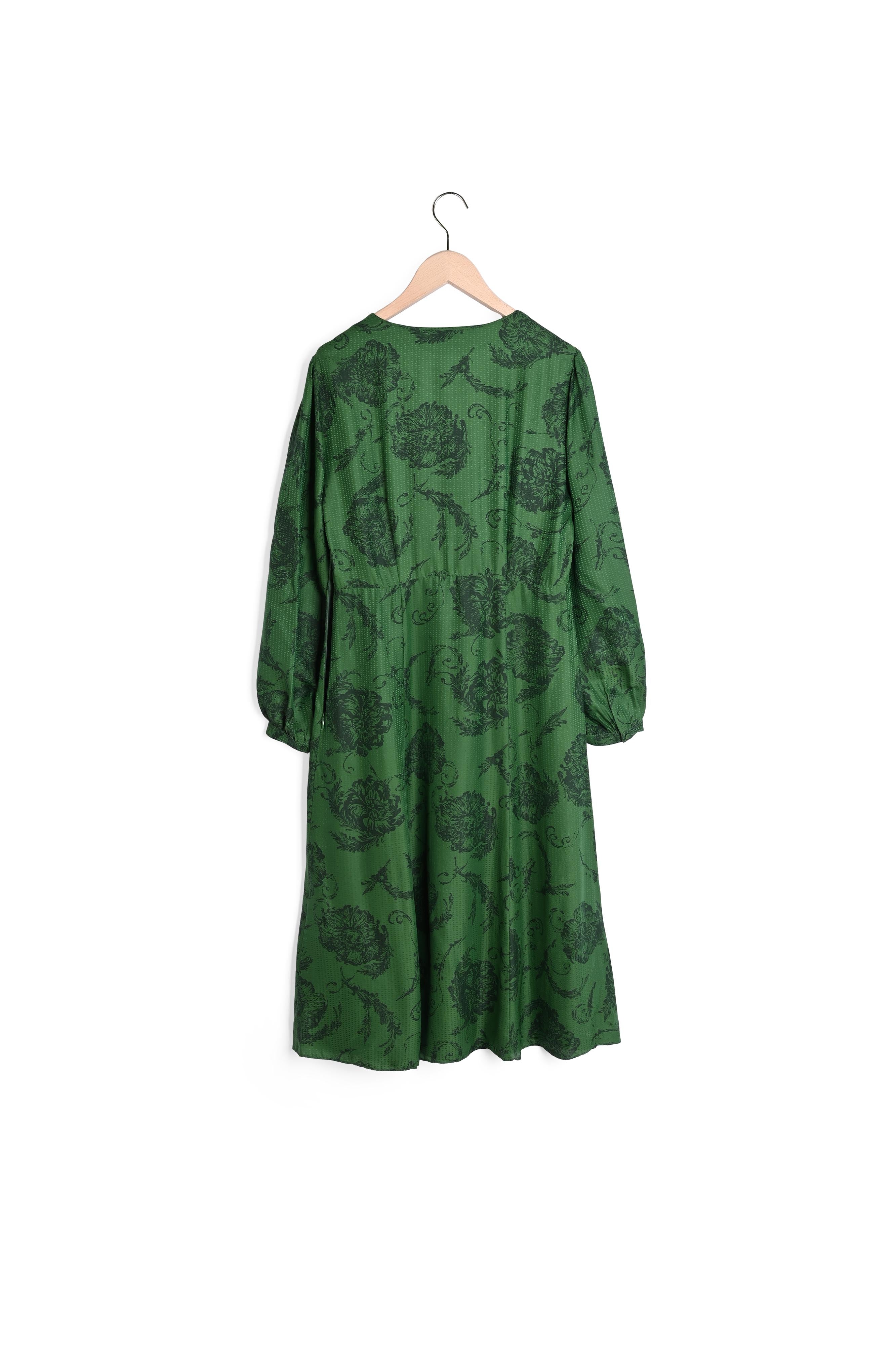 Robe mi-longue verte imprimé fleuri Faume - seconde main