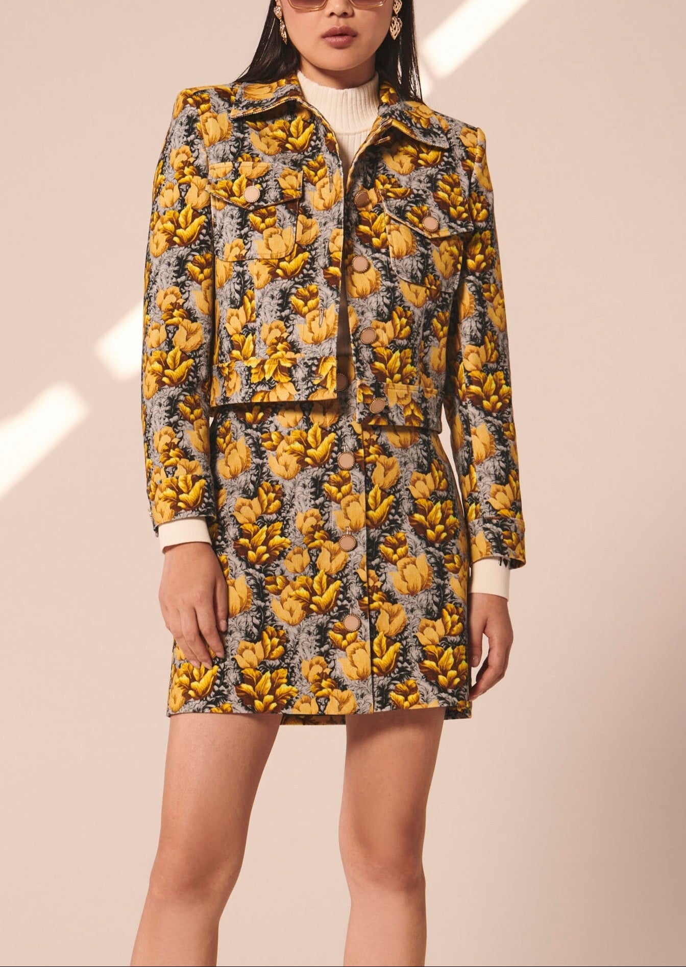 Veste Vascano grise imprimé à fleurs Faume - seconde main