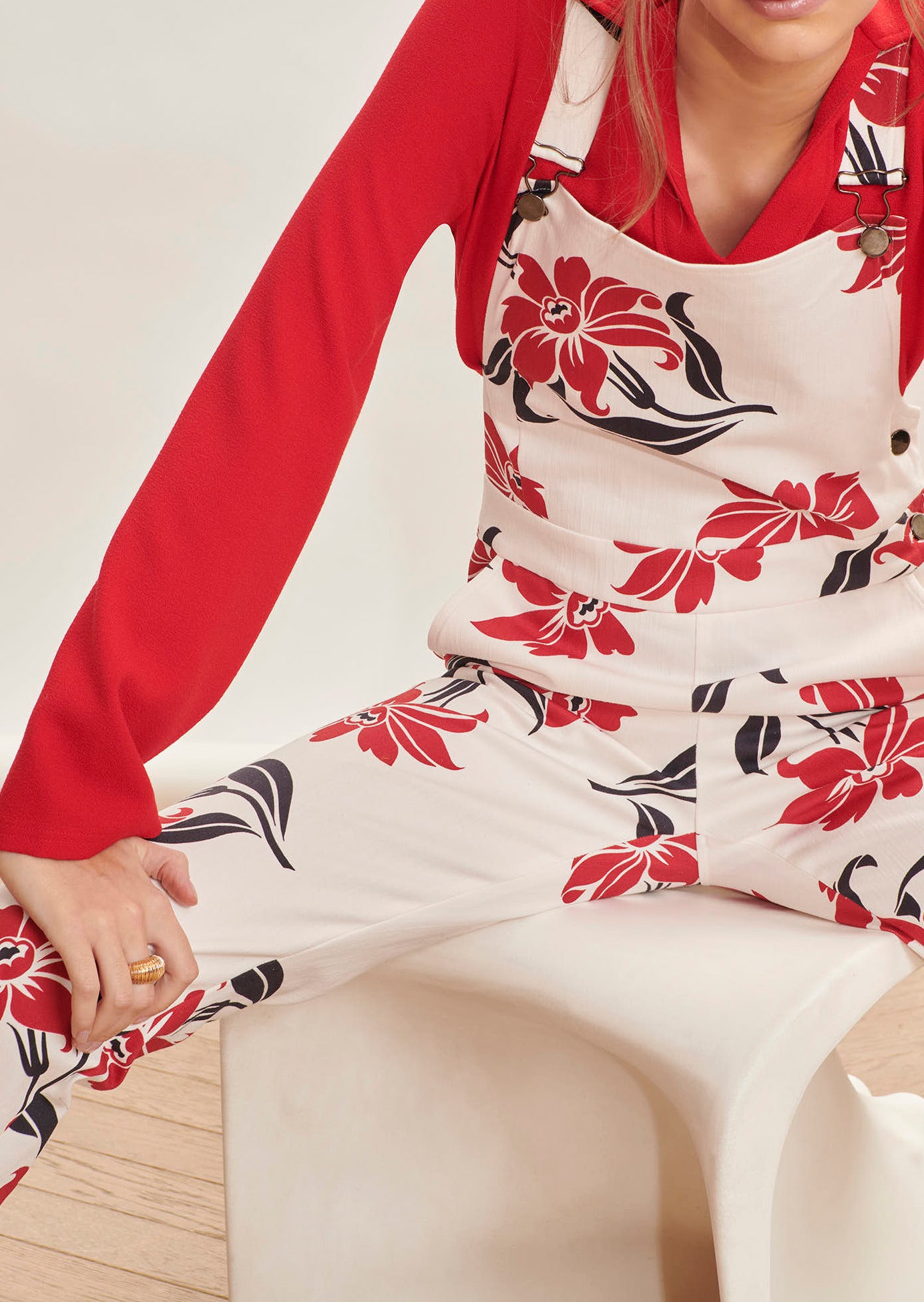 Salopette Carolyn écrue imprimé fleurs de lys en coton Faume - seconde main