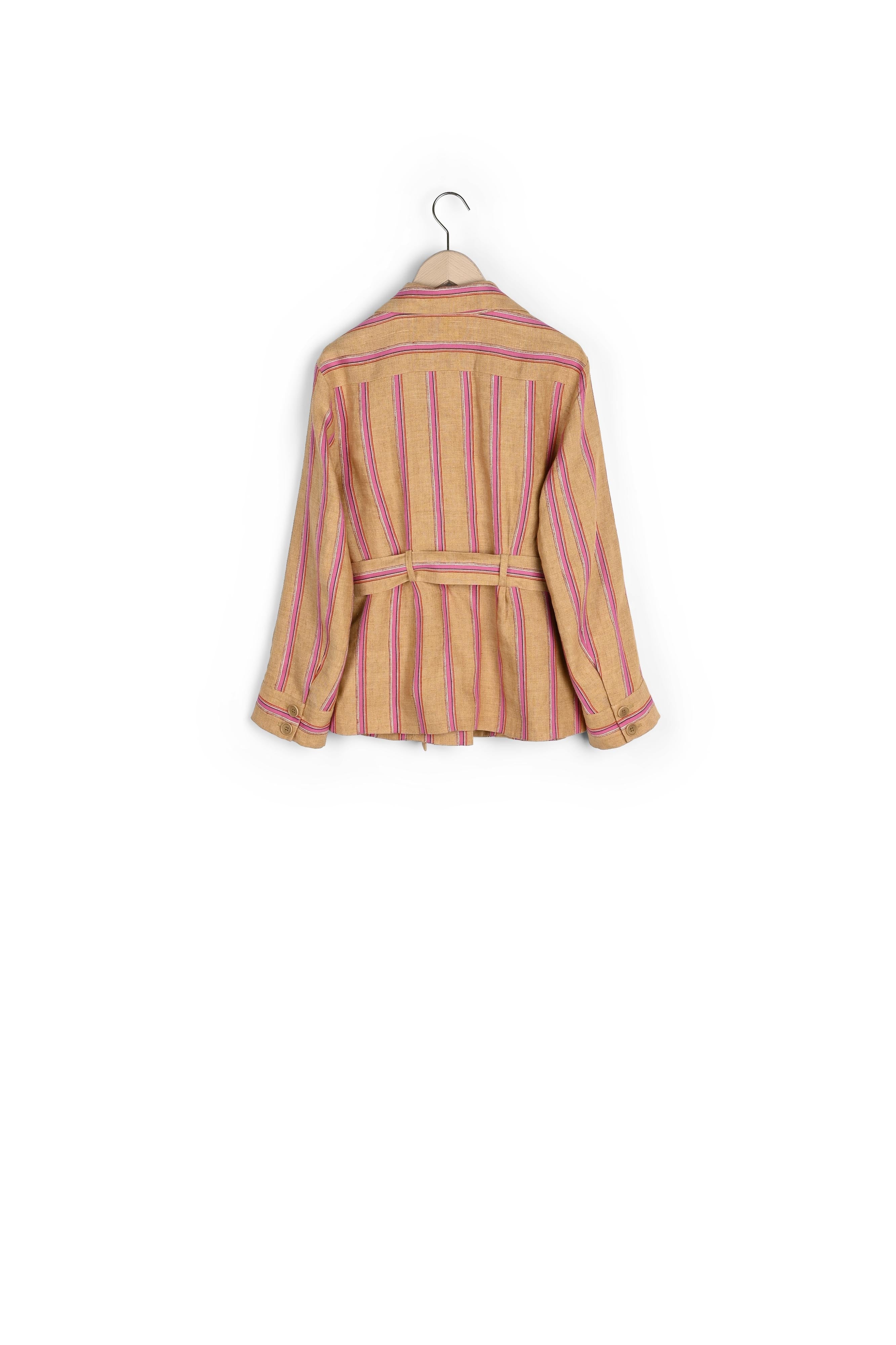 Veste en lin à rayures roses Faume - seconde main