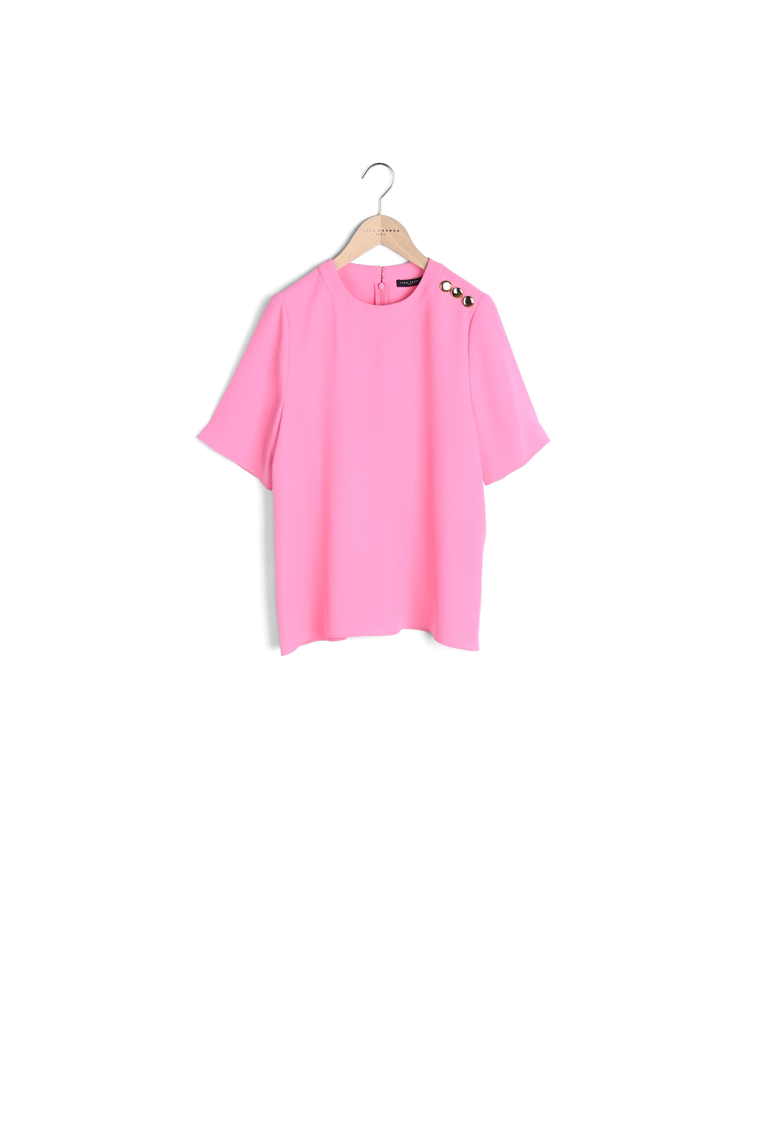 Top Tasha rose en crêpe Faume - seconde main