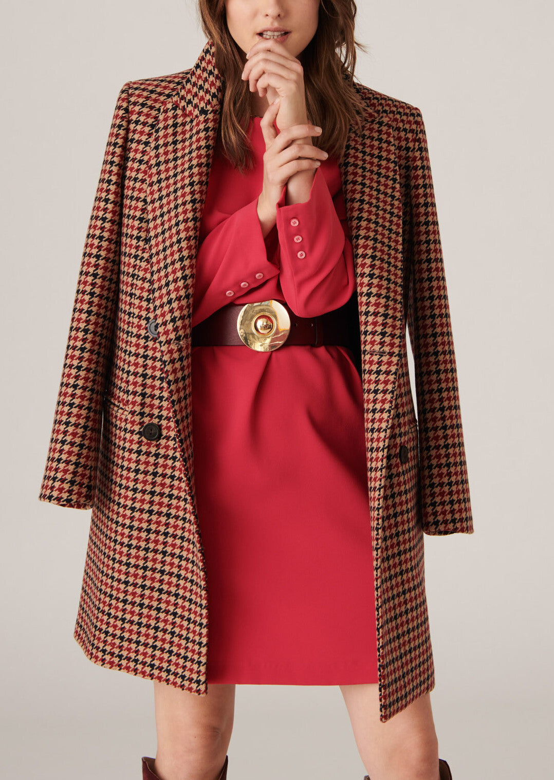 Robe courte Rosalinda en crêpe lourd rose Faume - seconde main