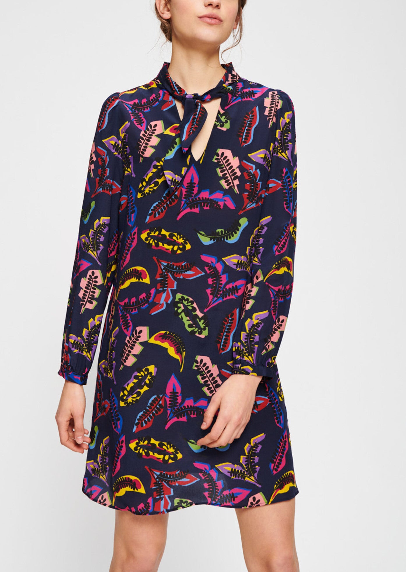 Robe bleu nuit motif fleuri Faume - seconde main