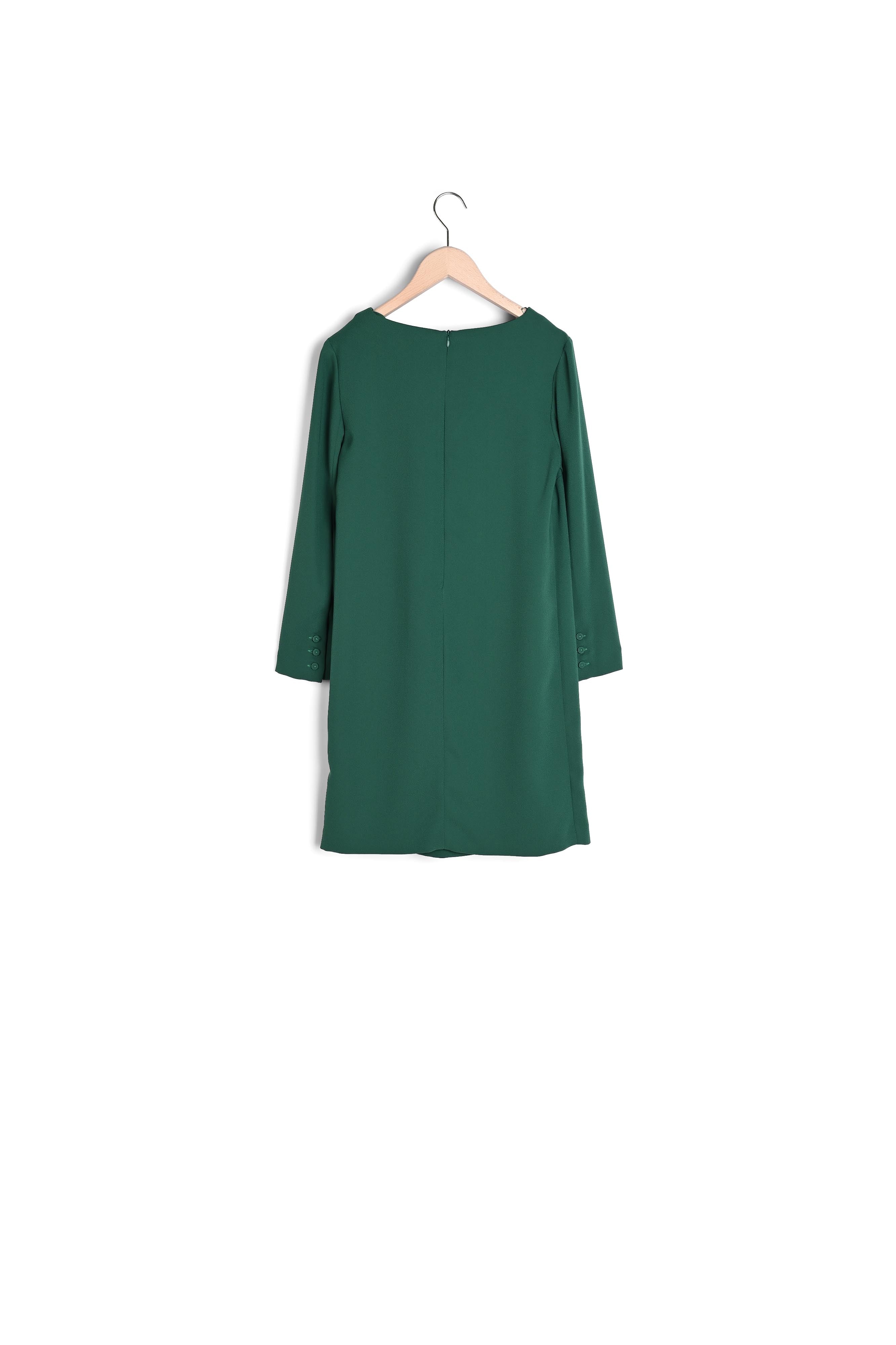 Robe courte Rosalinda vert émeraude en crêpe Faume - seconde main