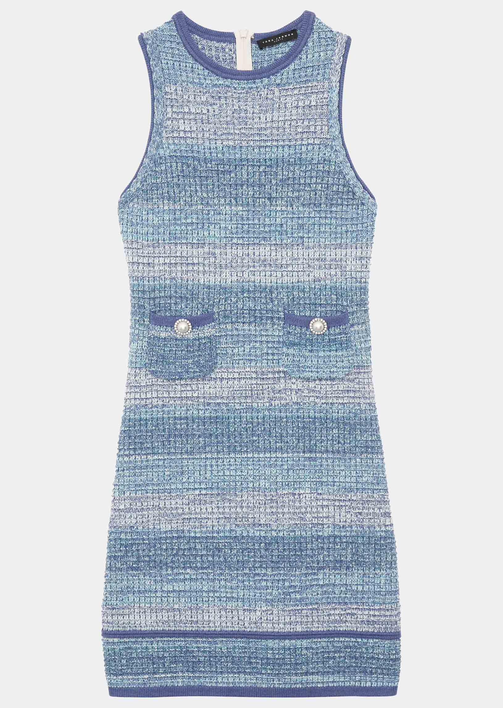 Robe Regard bleu ciel en maille tweedée Faume - seconde main