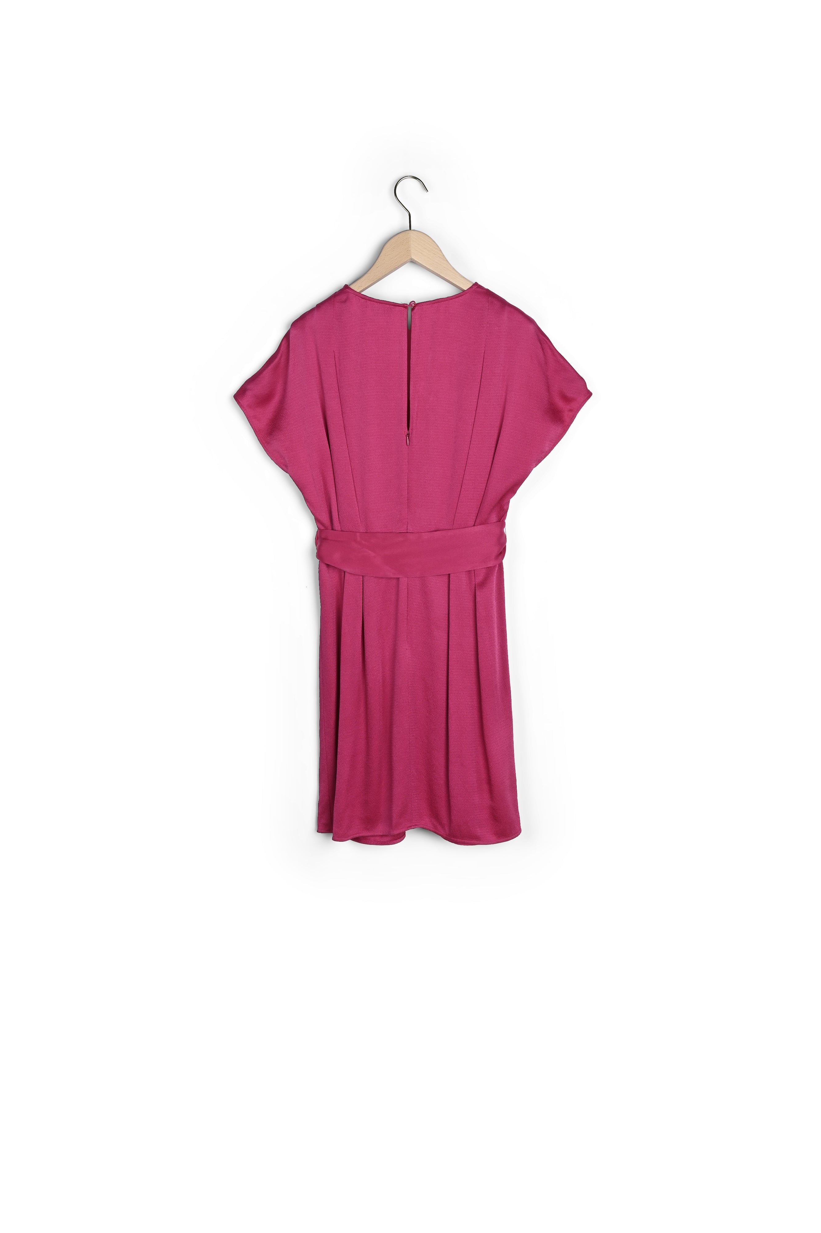 Robe courte azalée en satin martelé Faume - seconde main