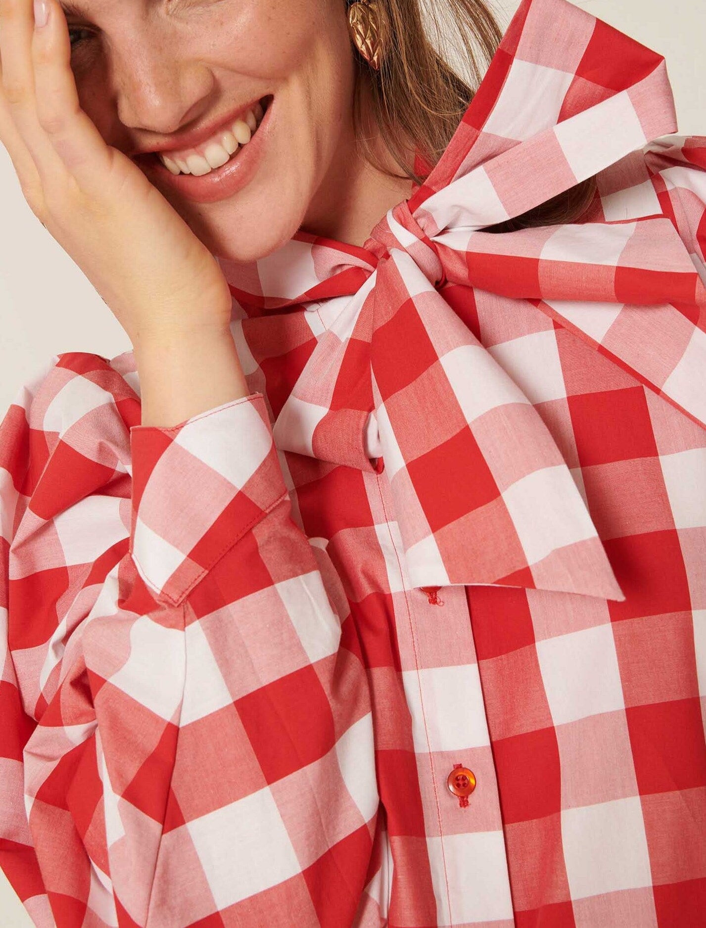 Chemise Candy vichy rouge en popeline Faume - seconde main