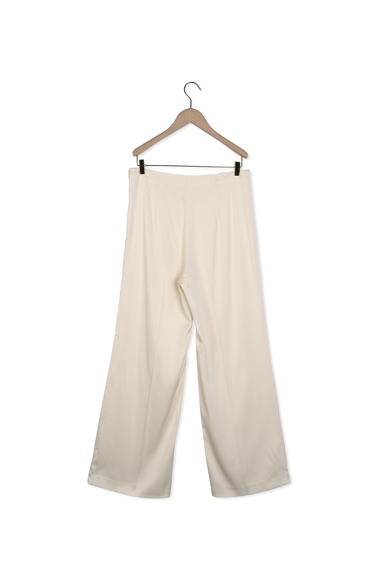 Pantalon Poema écru en satin Faume - seconde main