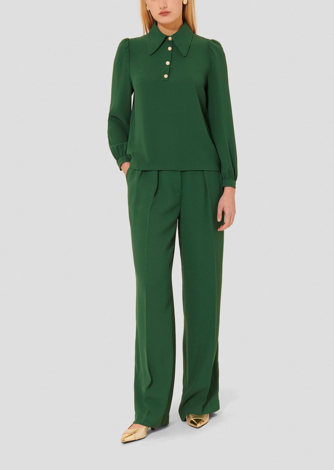 Top vert en crêpe Tonio Faume - seconde main