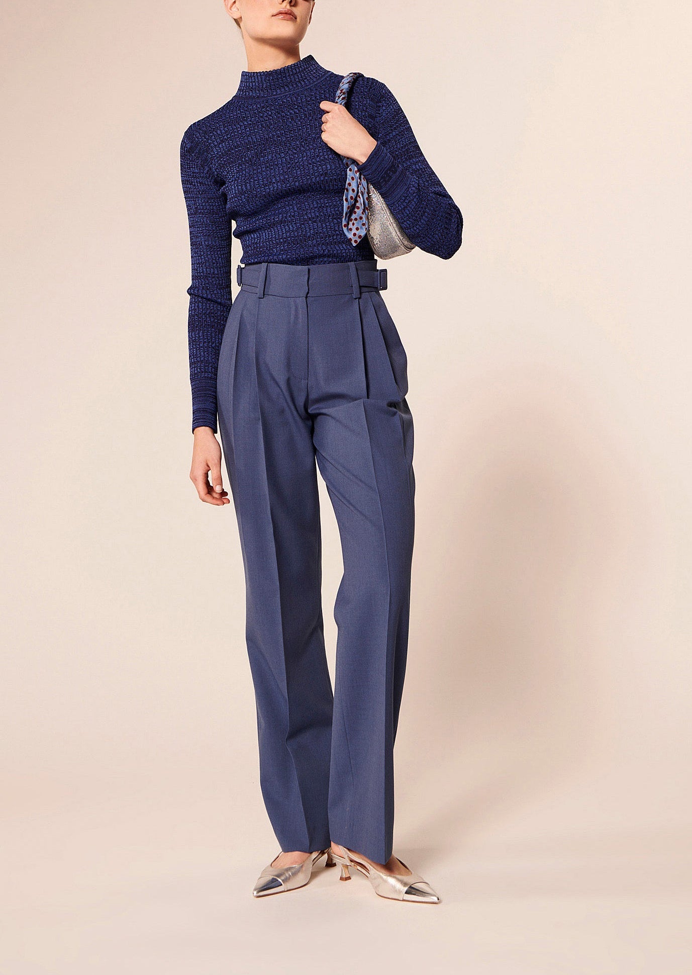 Pantalon Peace bleu en laine Faume - seconde main