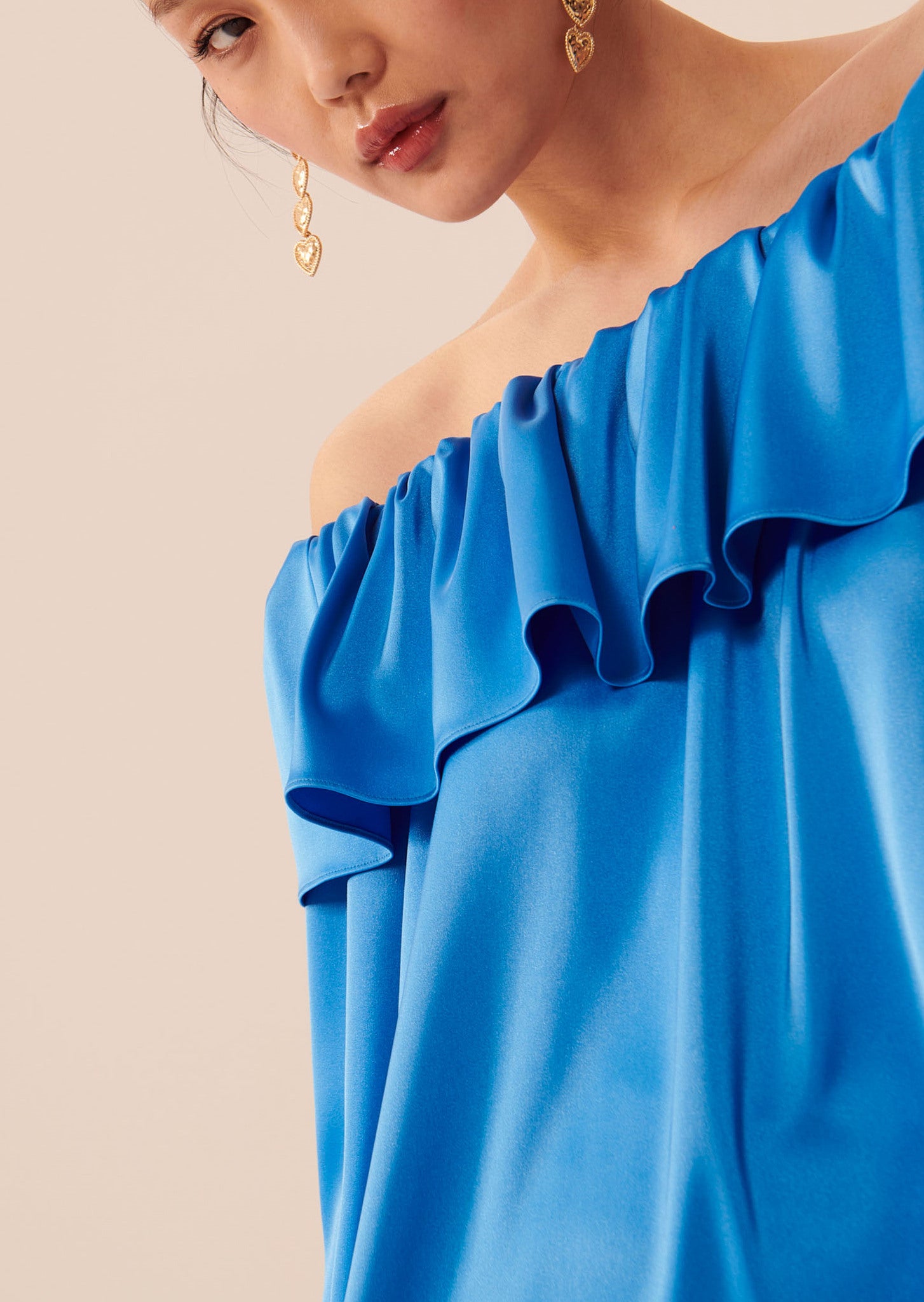 Top Tristan bleue en satin Faume - seconde main