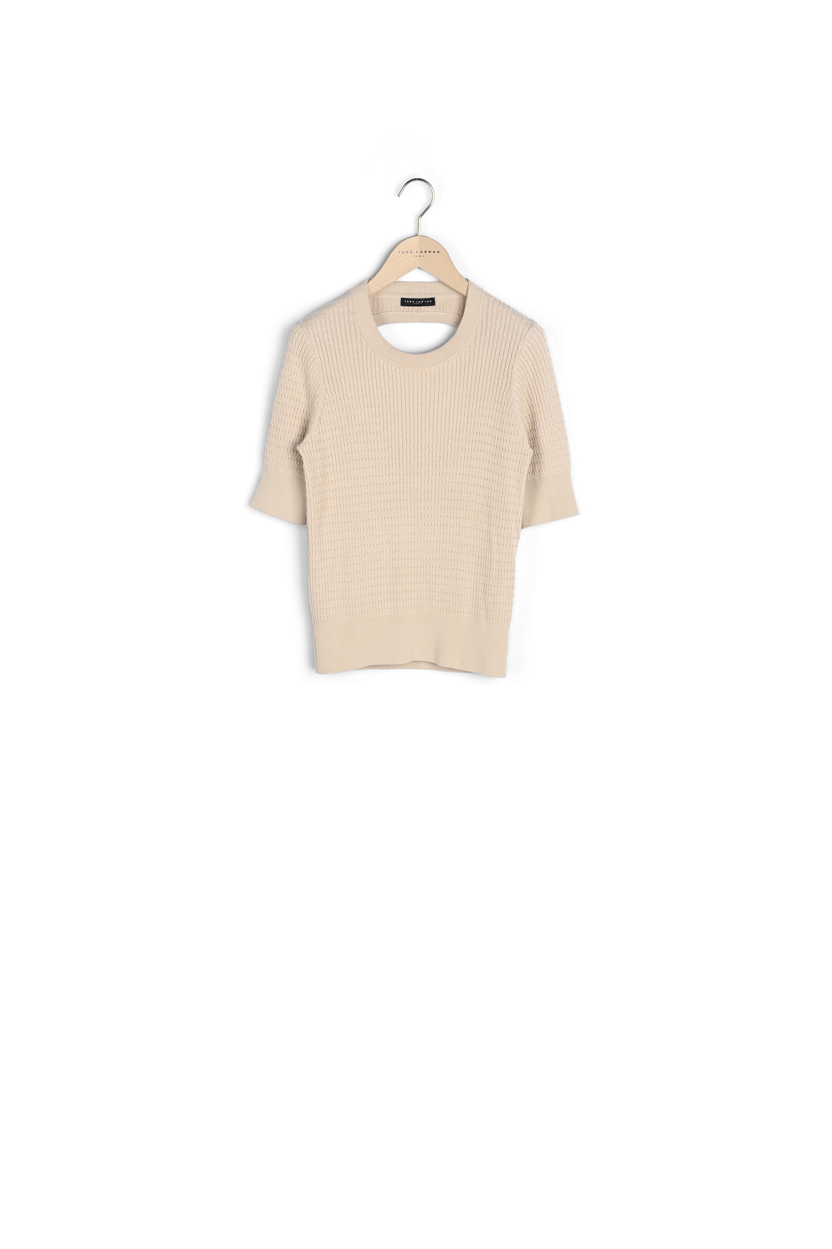 Pull Pierrina beige en coton extrafin Faume - seconde main