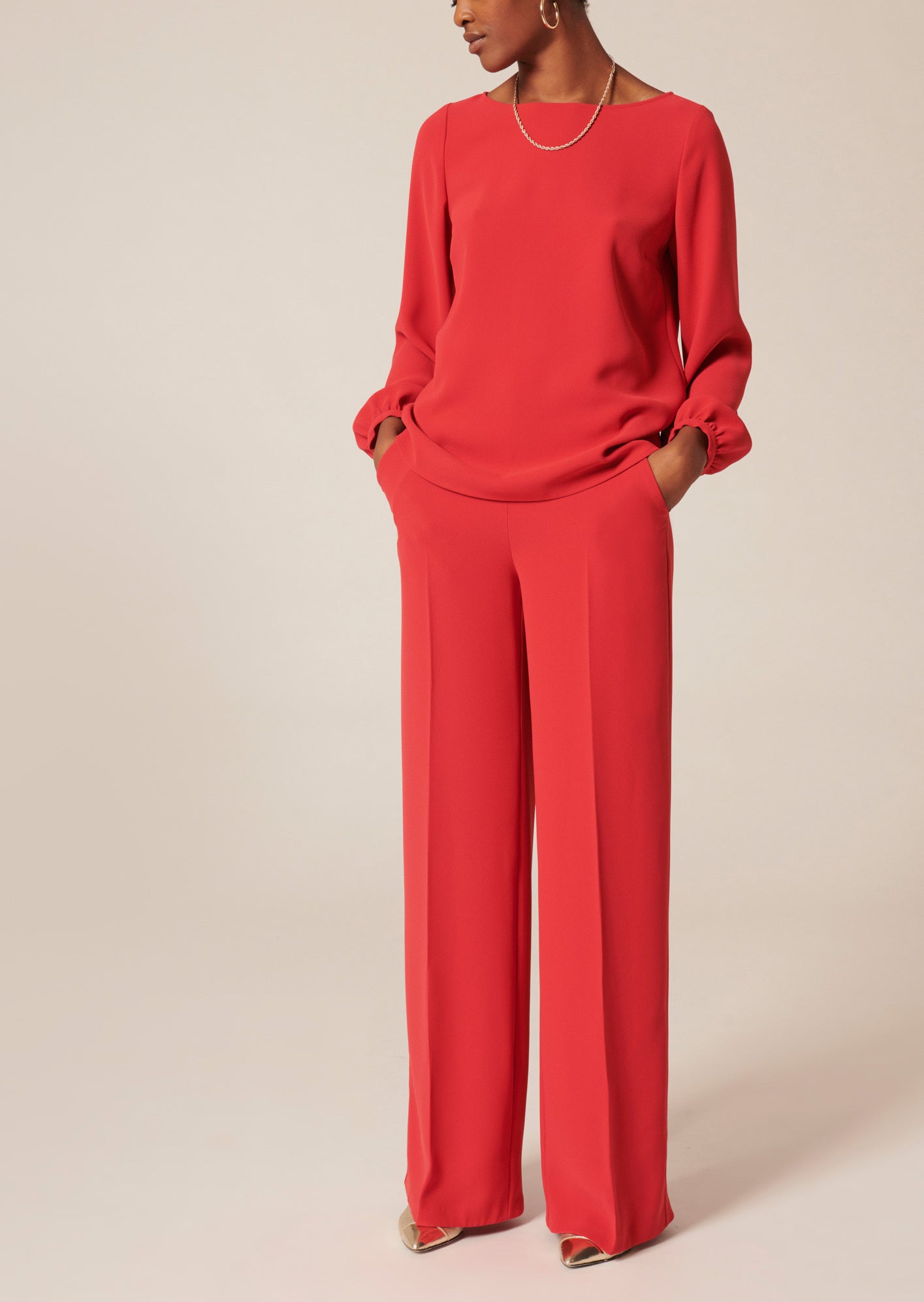 Top Tabecca rouge en crêpe Faume - seconde main