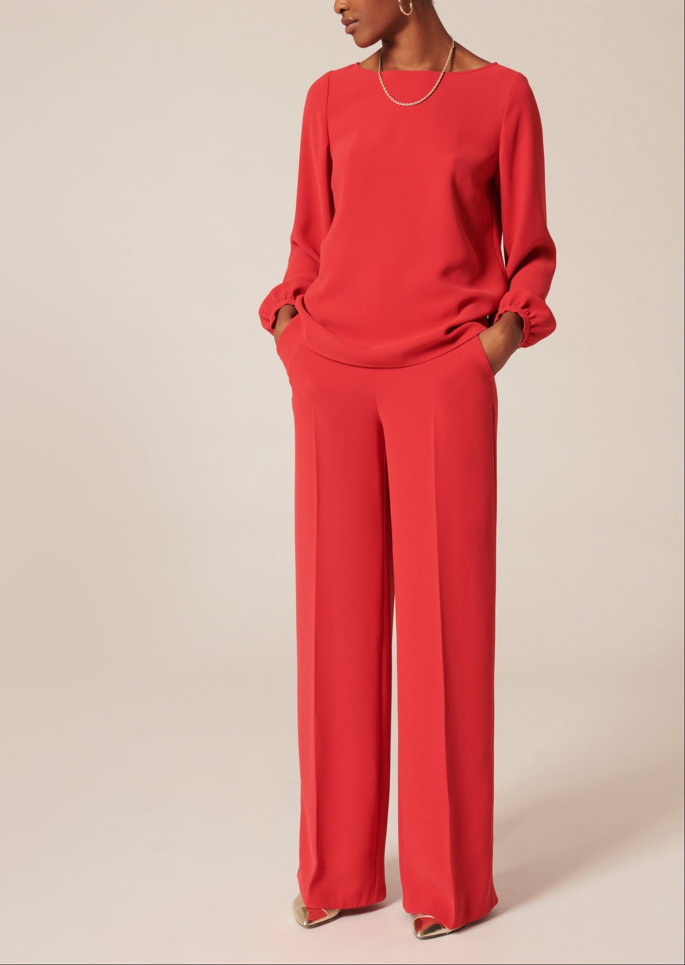 Top Tabecca rouge en crêpe Faume - seconde main