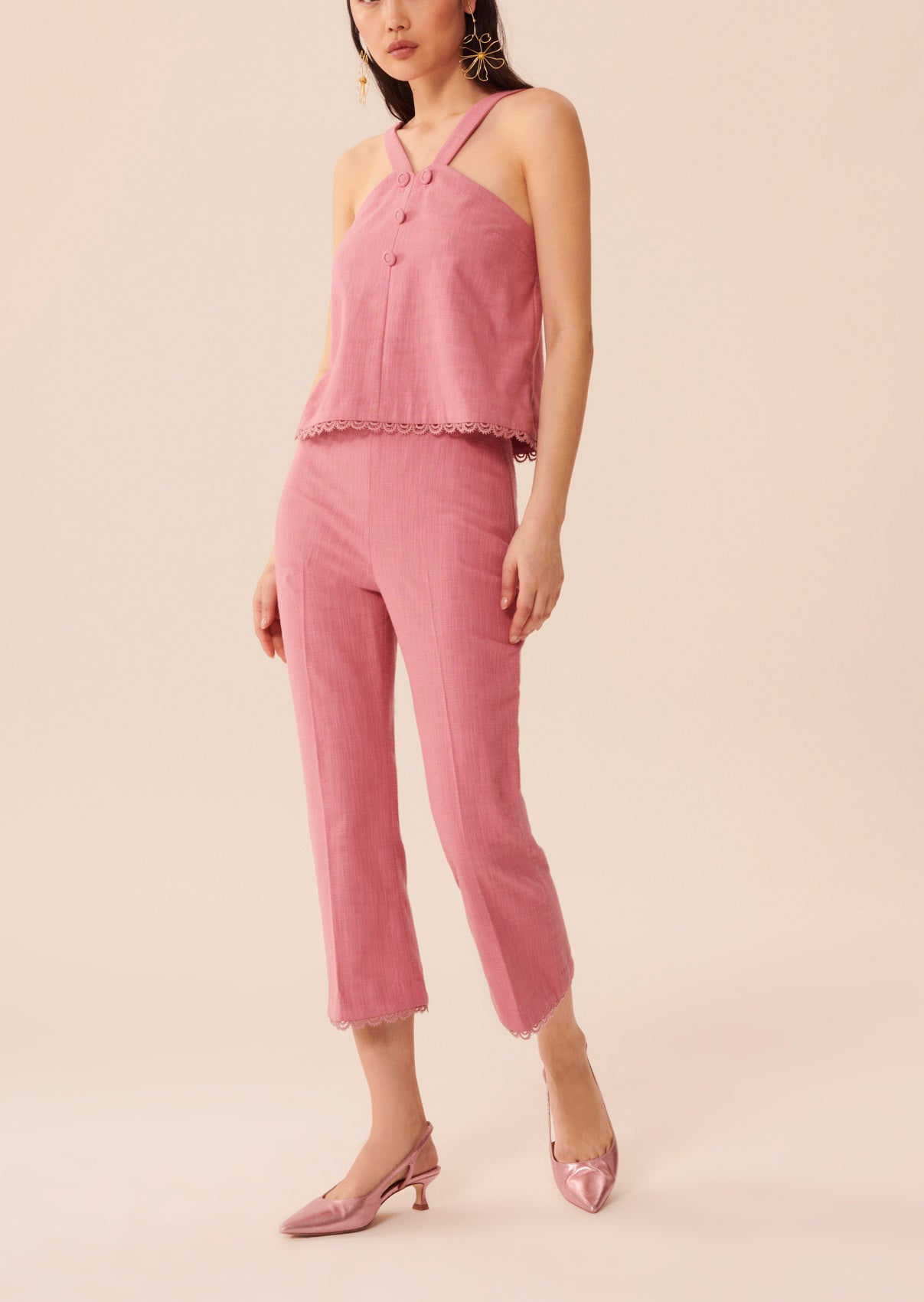 Top Tinia rose en coton épais Faume - seconde main