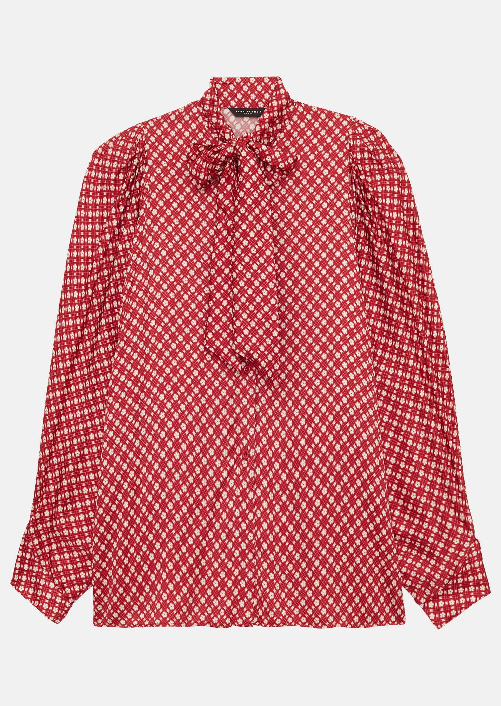 Chemise Candy rouge imprimé fleuri en satin Faume - seconde main