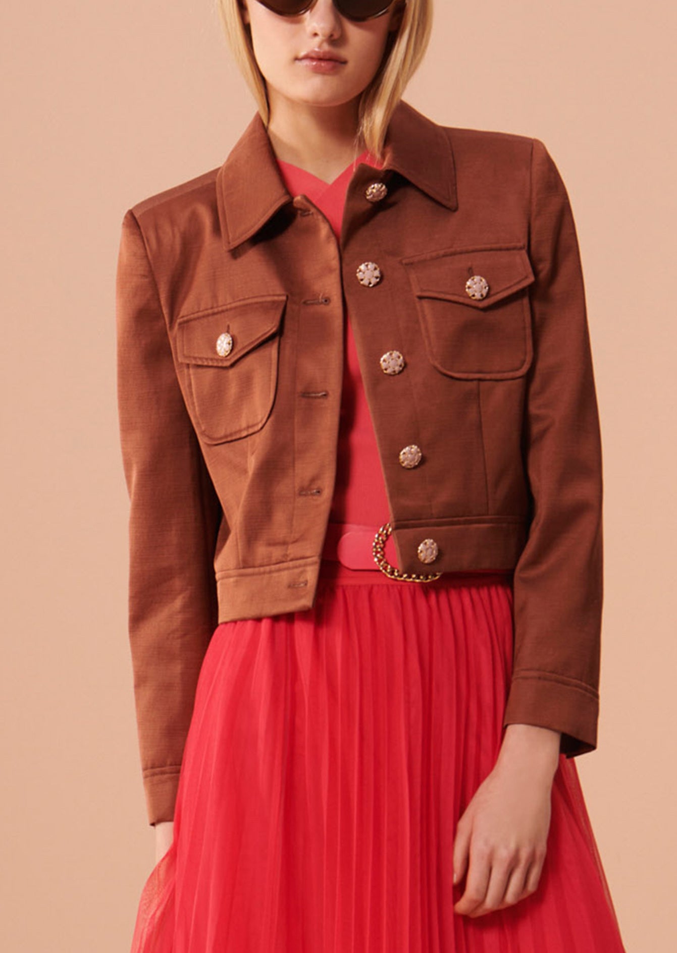 Veste Vascano marron en coton satiné Faume - seconde main