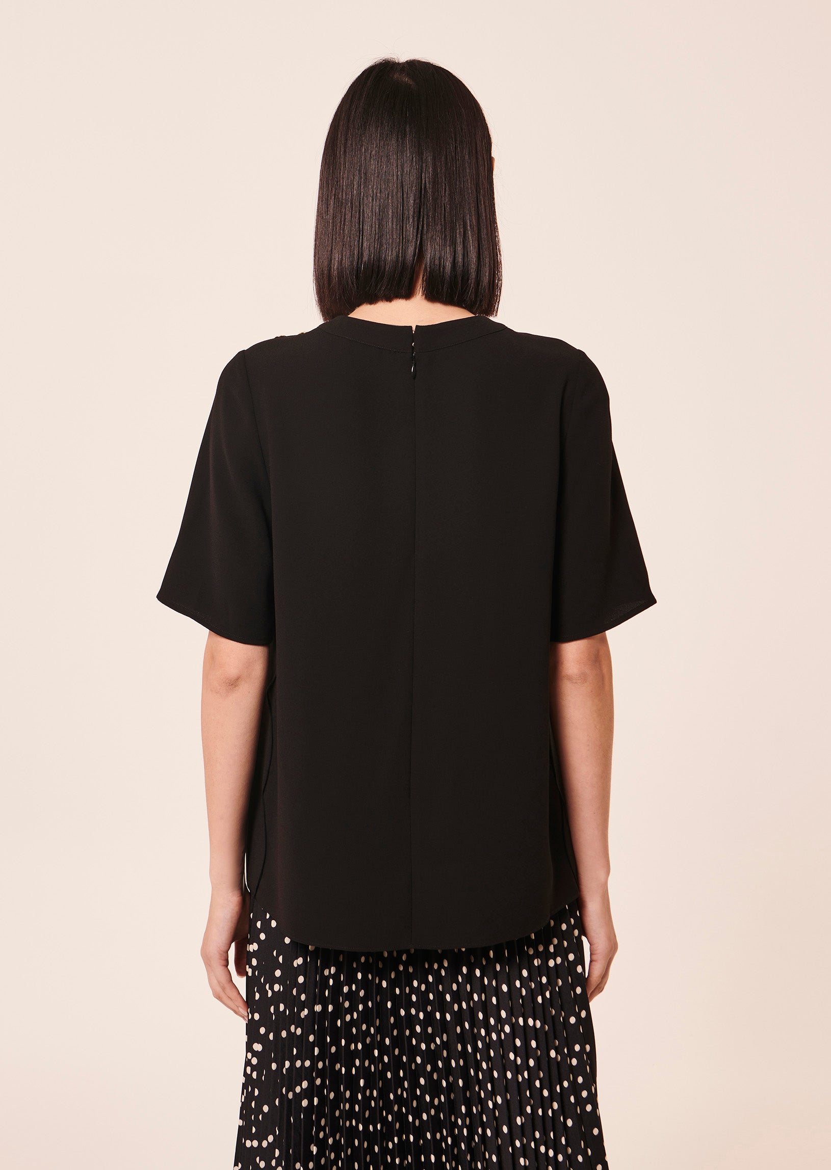 Top Tasha noir en crêpe Faume - seconde main