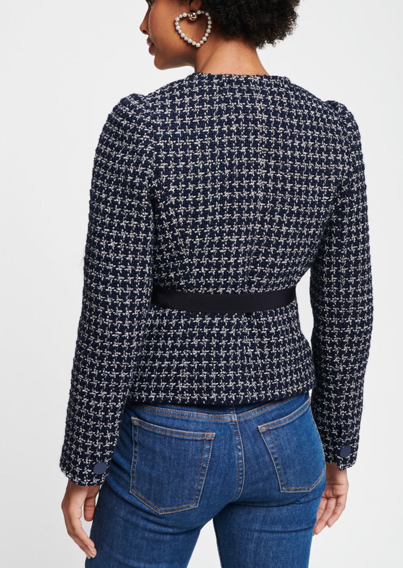 Veste bleu nuit en tweed Faume - seconde main