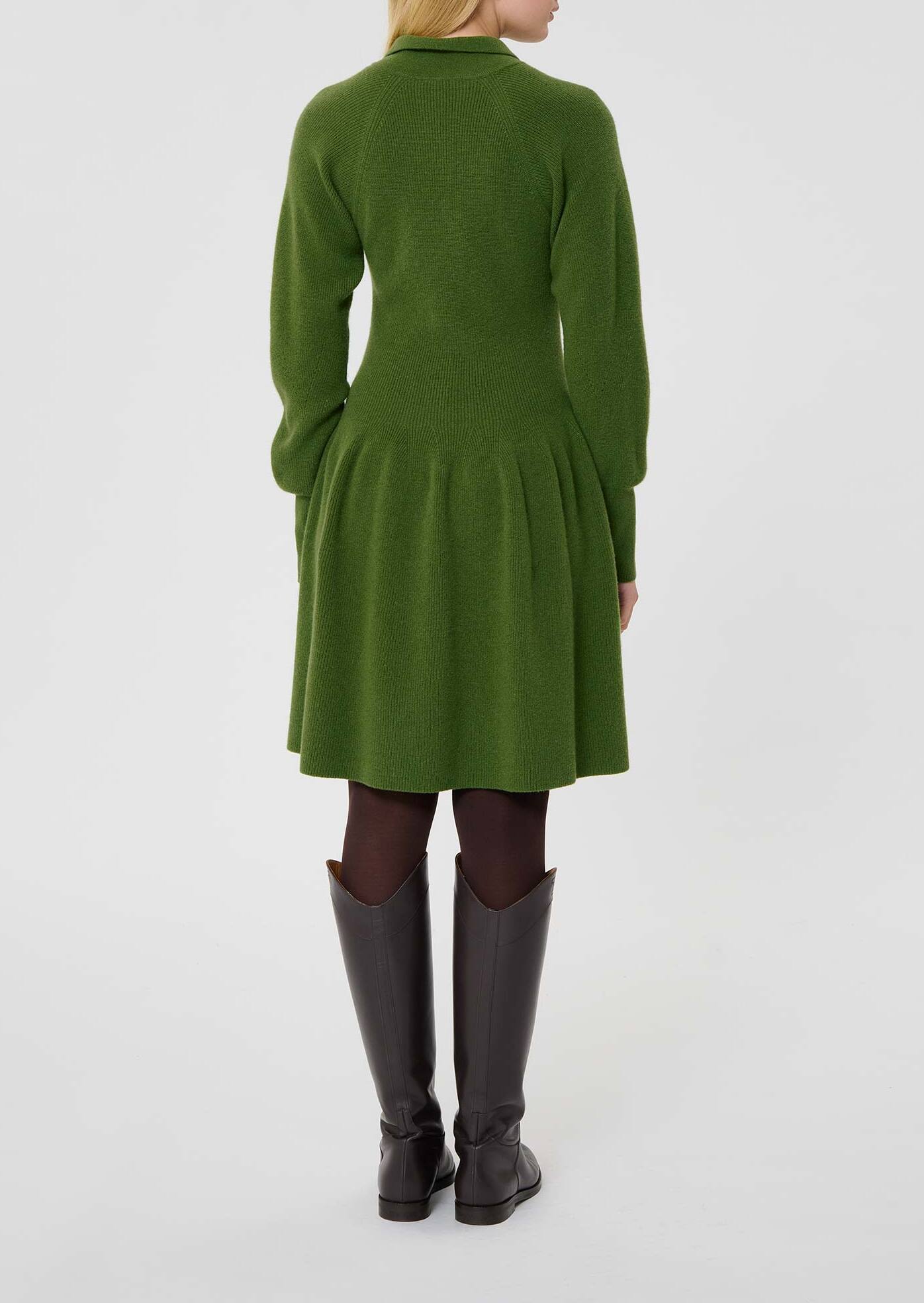 Robe verte en maille Rosemarie Faume - seconde main