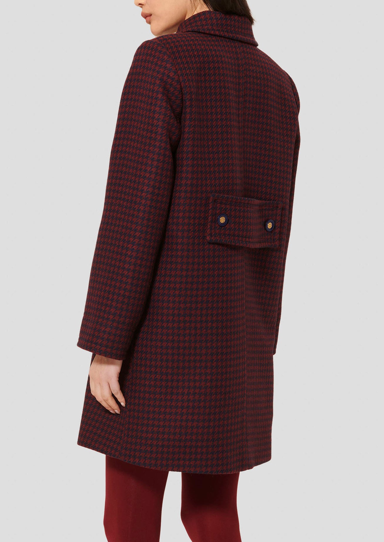 Manteau bordeaux en pied de coq Marceau Faume - seconde main